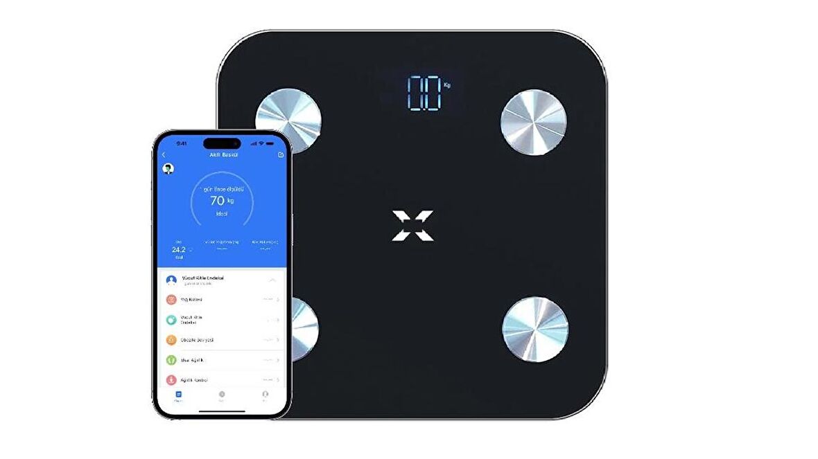 Xenon Smart Akıllı Dijital Tartı Baskül Yağ Su Kas Vücut Kitle Endeksi Kilo Ölçer Tartı Bluetooth Bağlantılı 