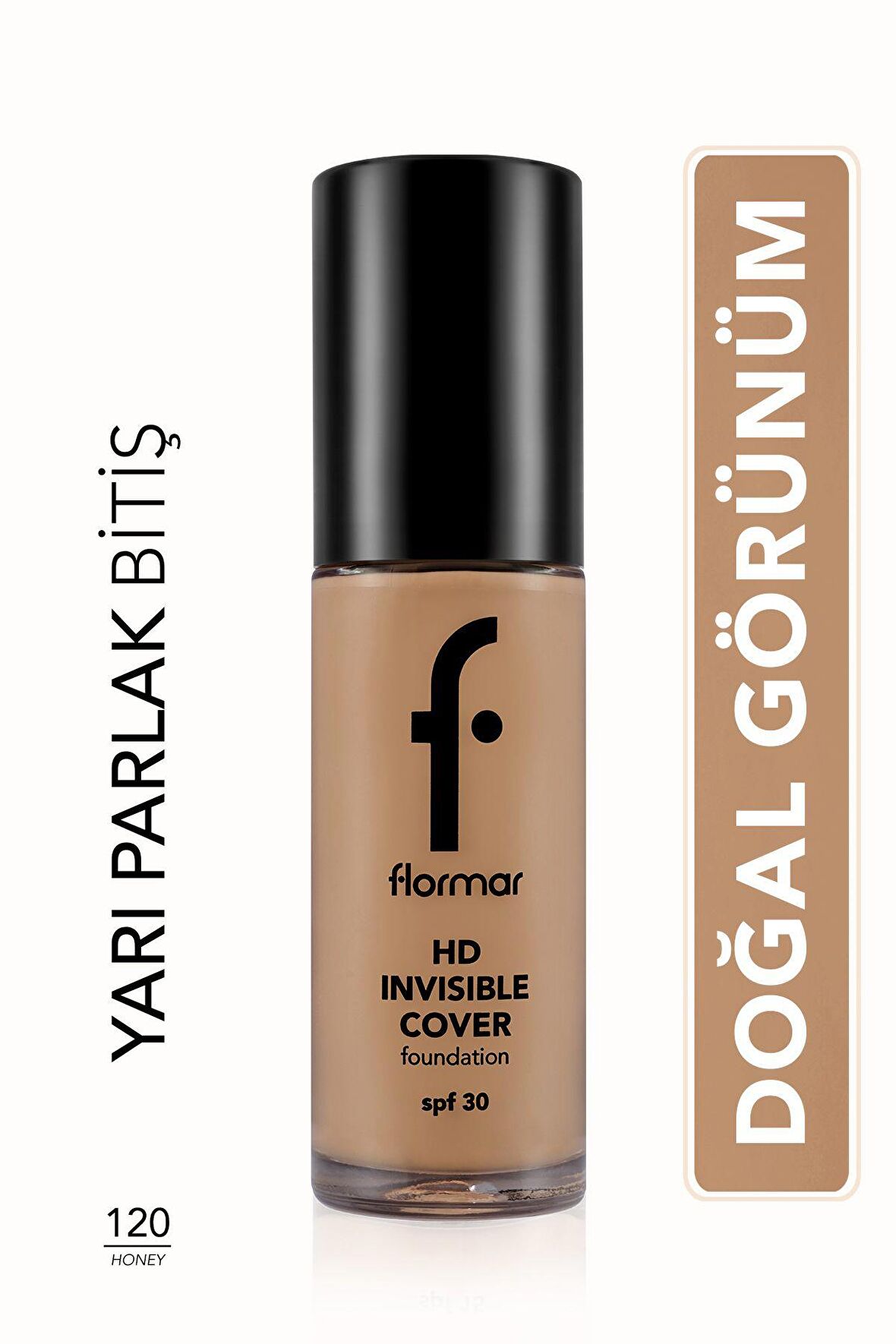 Flormar Invisible Cover HD Hafif Yapılı & Yarı Parlak Bitişli SPF30 Fondöten