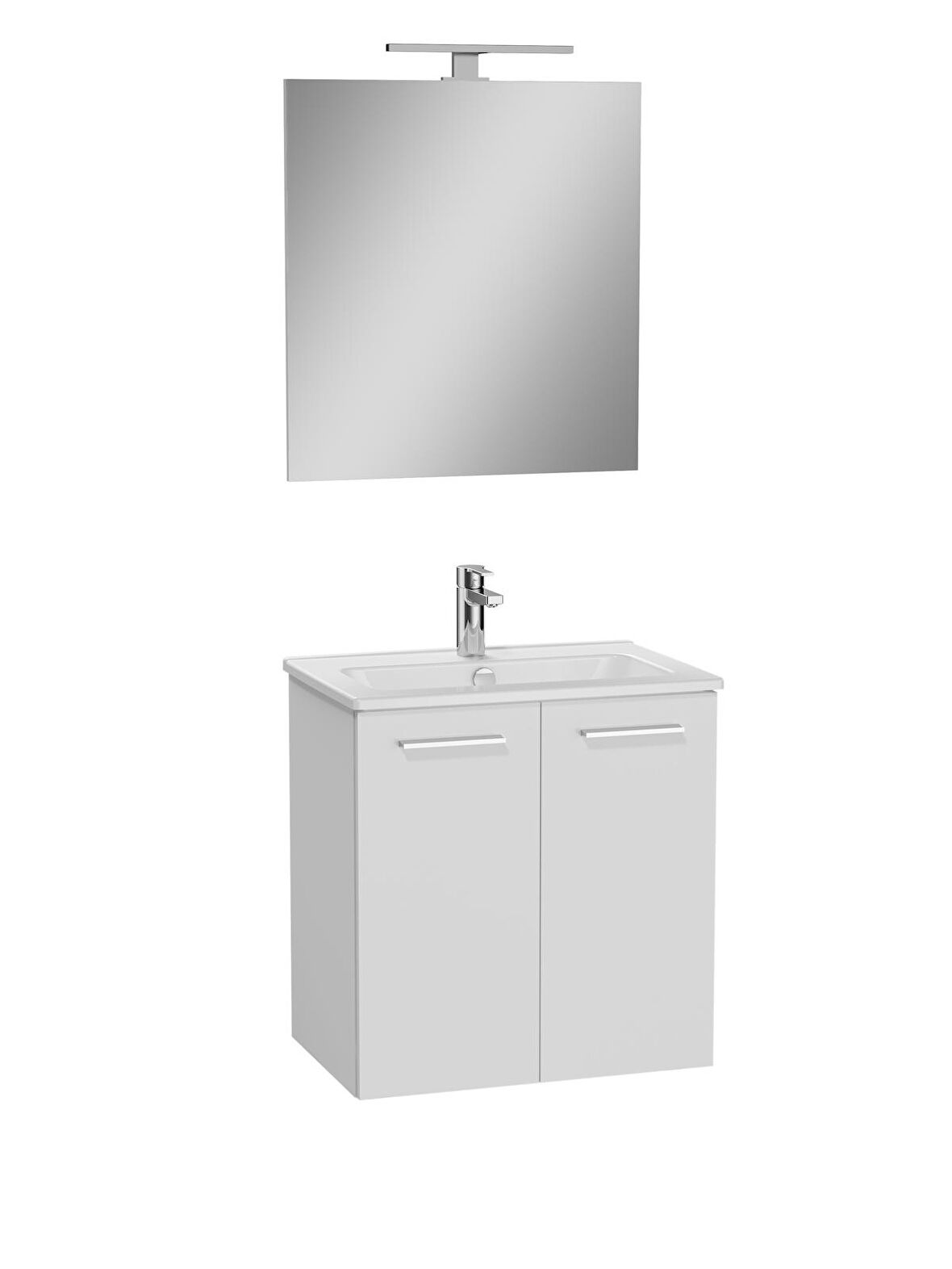 VitrA Ardea 69563 Banyo Dolabı Seti, Kapaklı, 60 cm, Parlak Beyaz