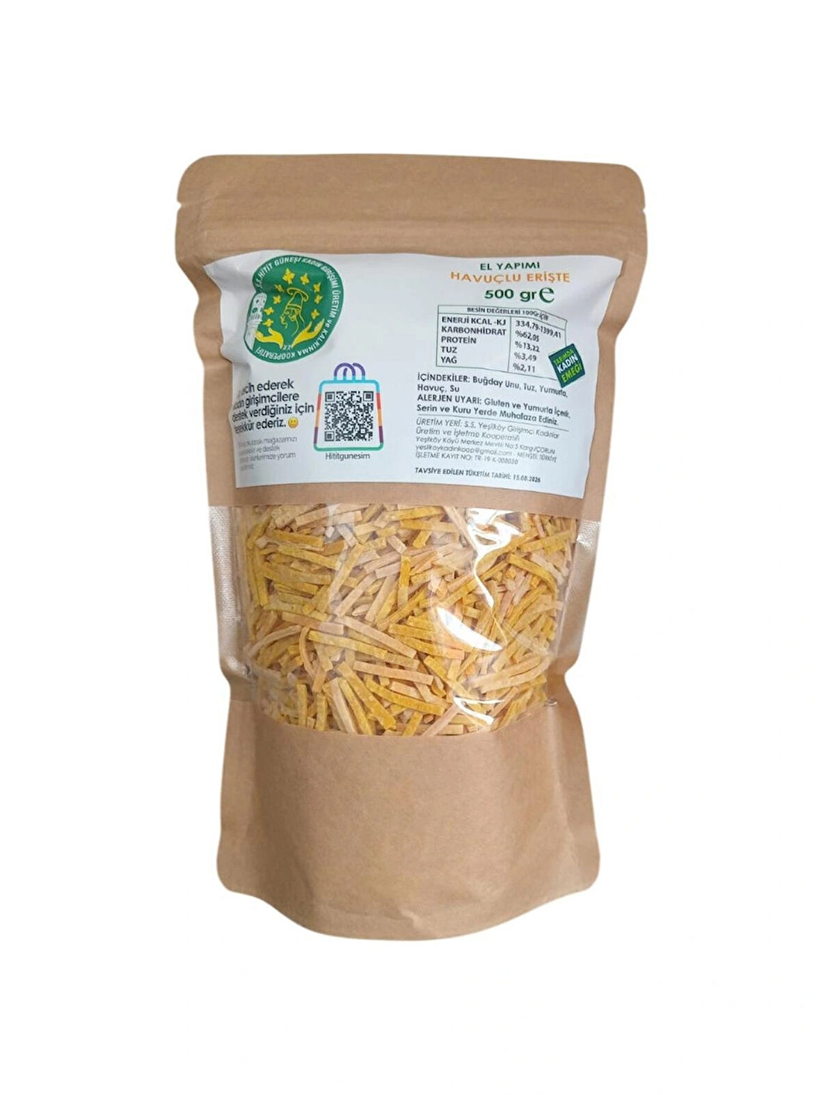 Havuçlu Ev Eriştesi 500 Gr