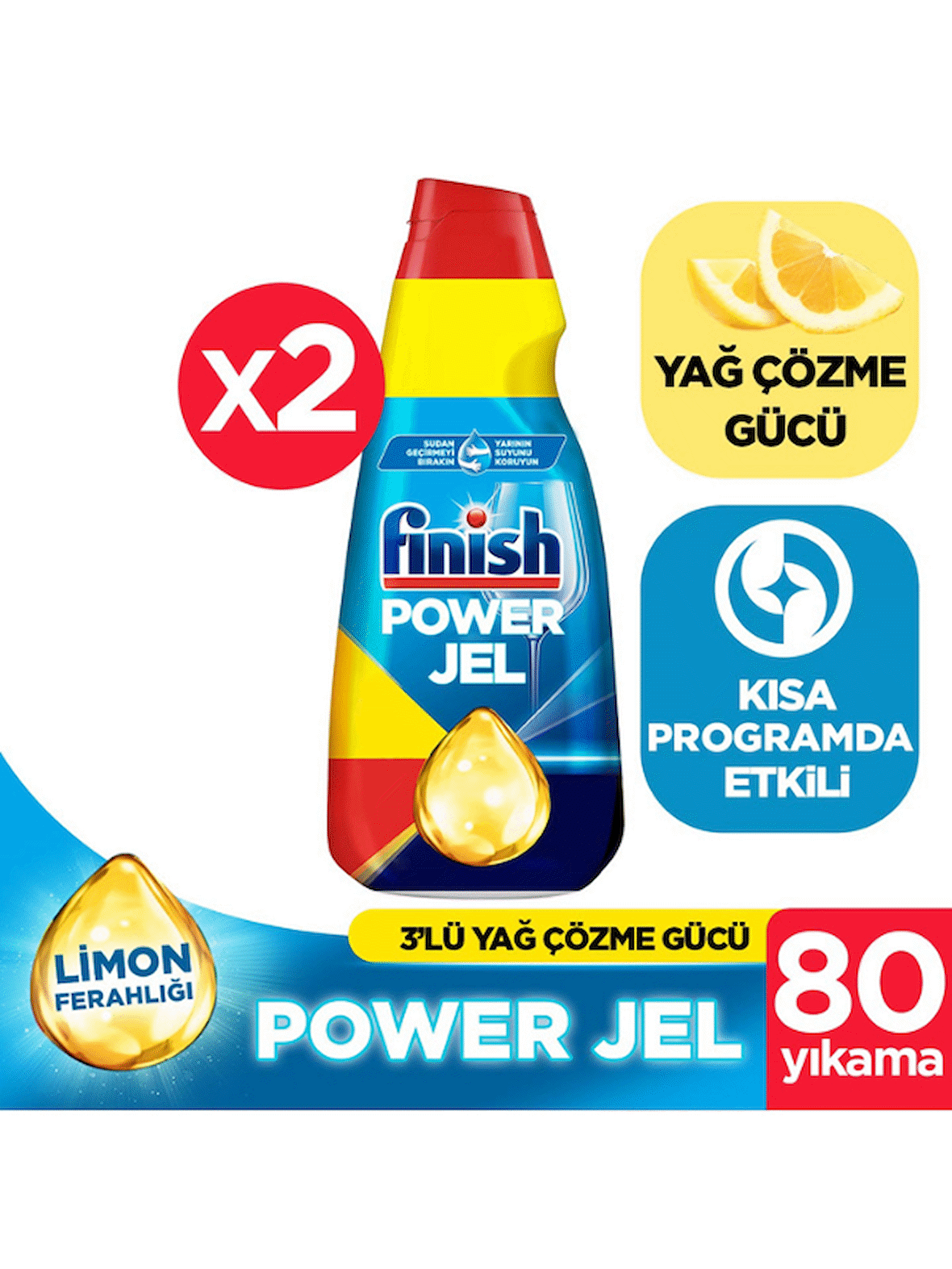 Finish Hepsi Bir Arada Bulaşık Makinesi Jeli 2x1 lt 