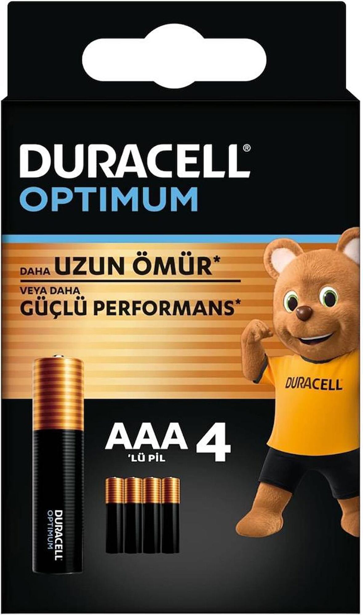 Duracell Optimum AAA İnce Kalem Pil 1,5V 4'lü Paket (MX2400)