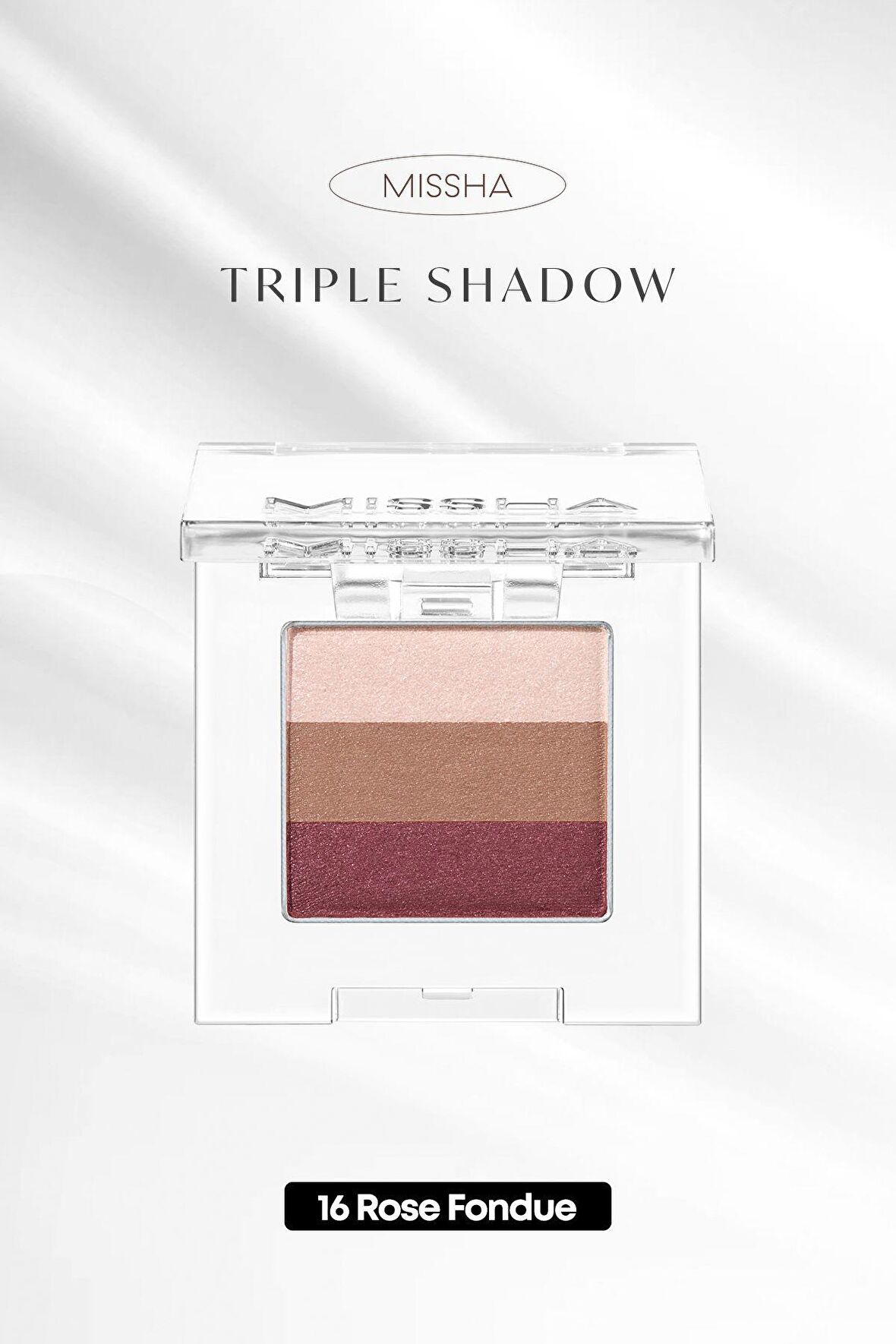 Yumuşak Dokulu, Dökülme Yapmayan 3 Renkli Göz Farı Triple Shadow No.16 (Rose Fondue)