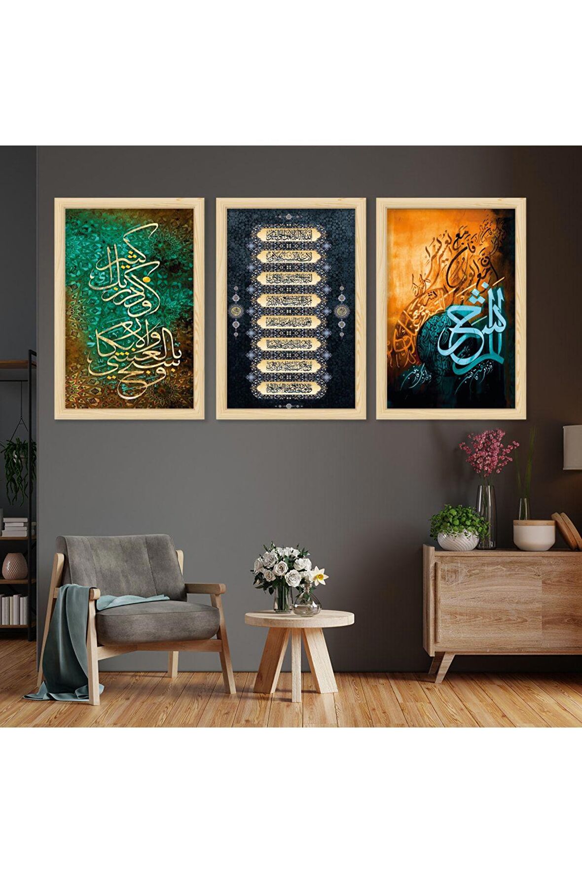 Zevahir 5 Parça Mdf Viski Tablo Ve Mdf Saat Kombin