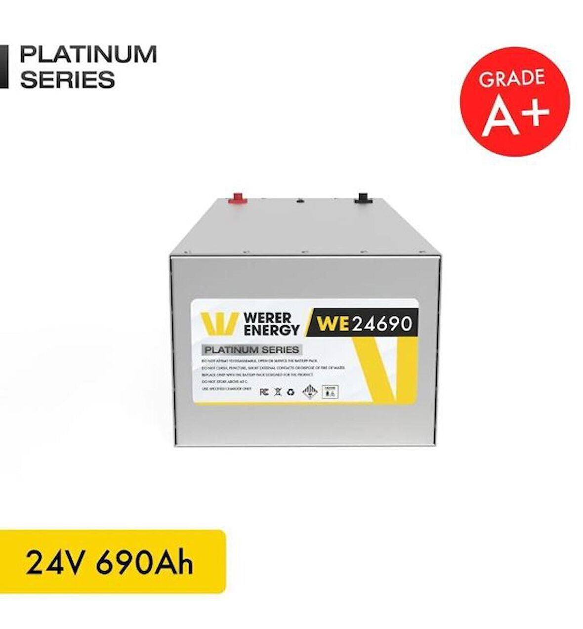 24V 690Ah LiFePO4 Platinum Series Bluetooth'lu Lityum Demir Fosfat Akü 