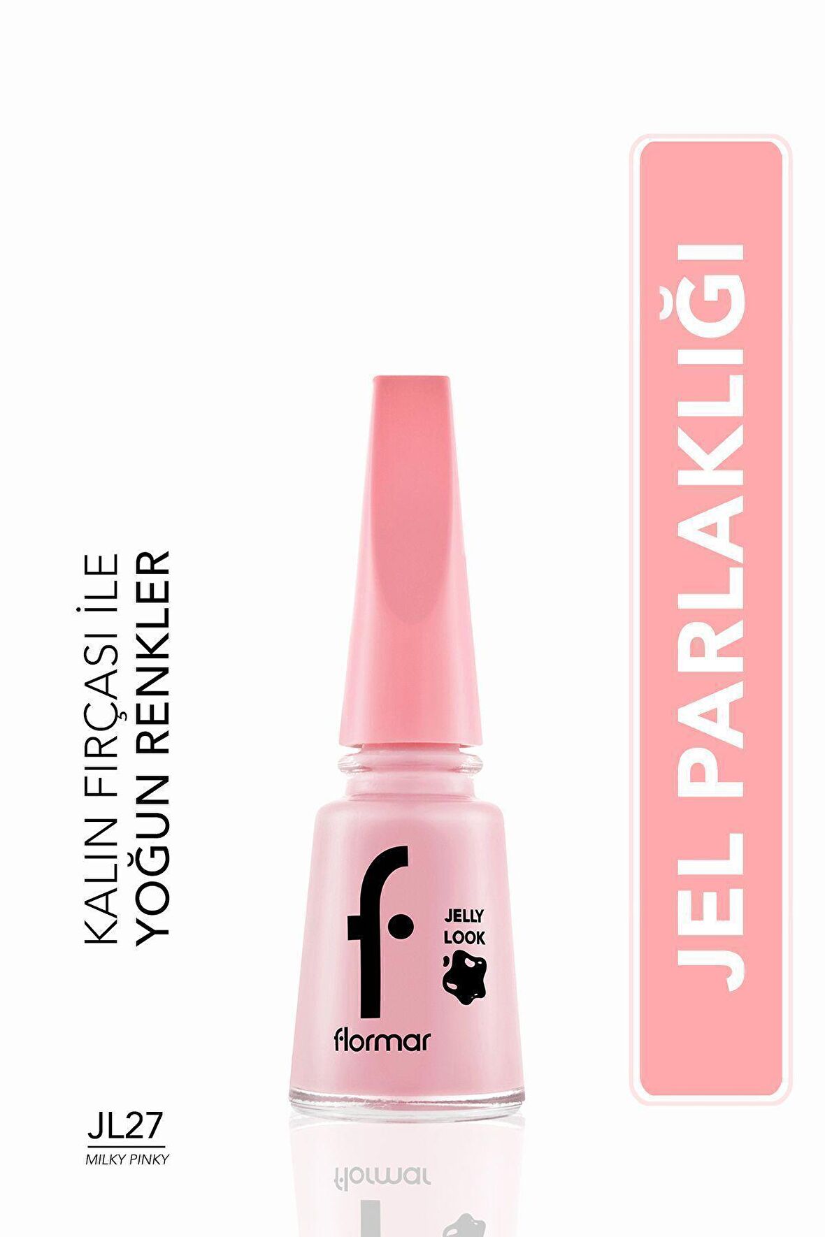 Flormar Jel Görünümlü Parlak Oje (PEMBE) - Jelly Look Nail Enamel - Jl27 Milky Pinky - 8690604282210