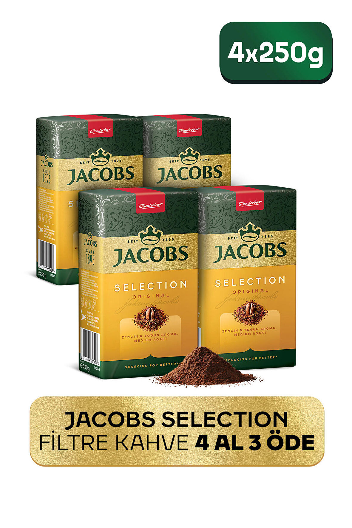 Jacobs Selection Filtre Kahve 250 gr 4 Al 3 Öde