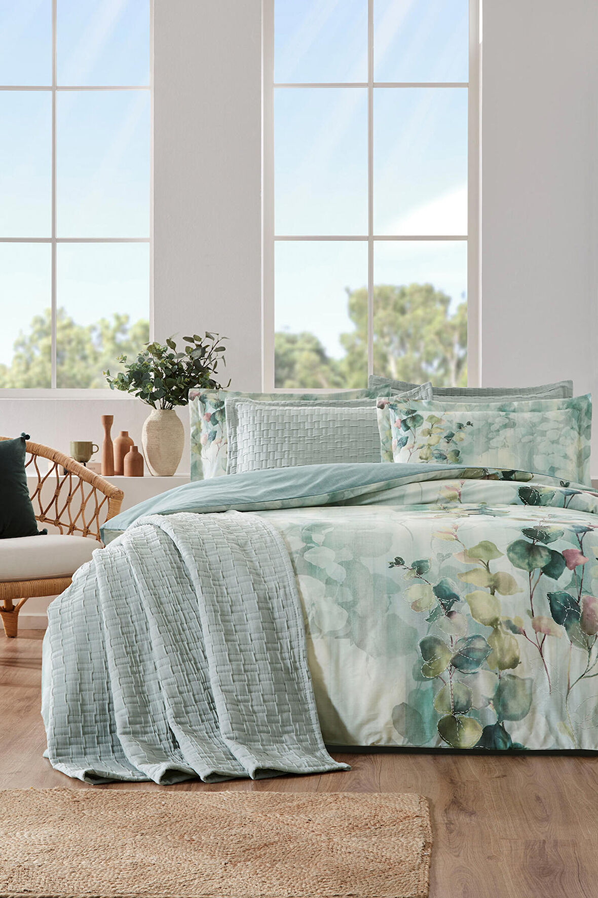 Özdilek Nature Drip Çift Kişilik Yatak Örtülü Nevresim Takımı