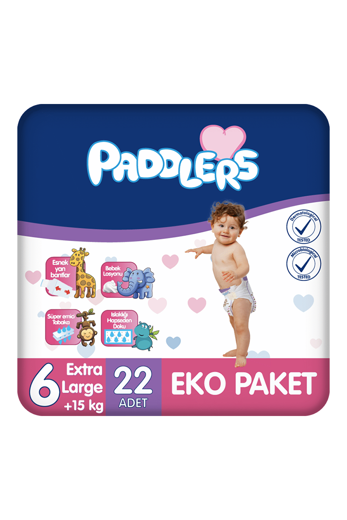 Paddlers Bebek Bezi 6 Numara X-Large 22 Adet (15+Kg) Eko Paket