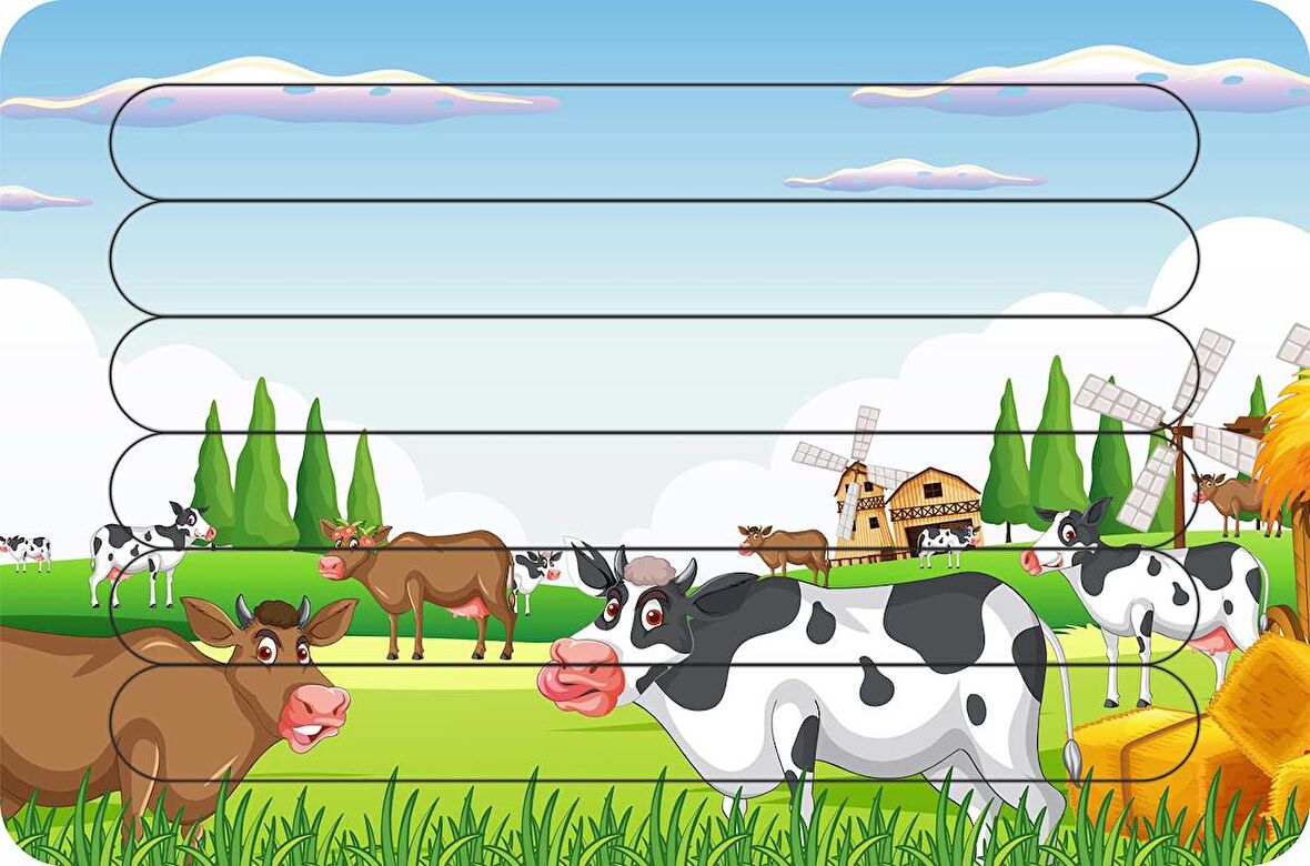 İnek Çiftliği Çubuk Ahşap Çocuk Puzzle Yapboz