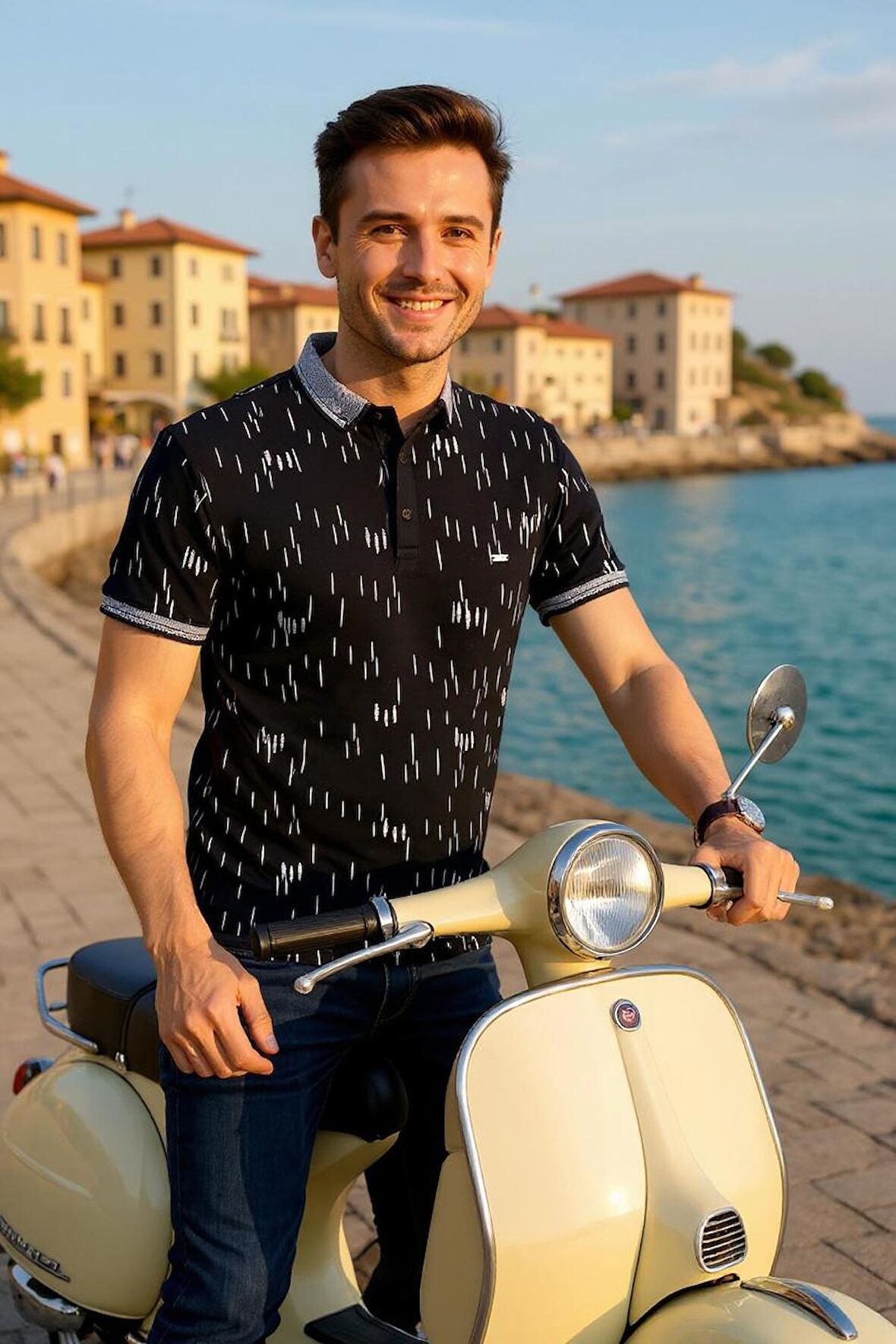 Erkek  Fit Kesim Pamuklu Polo Yaka T-Shirt