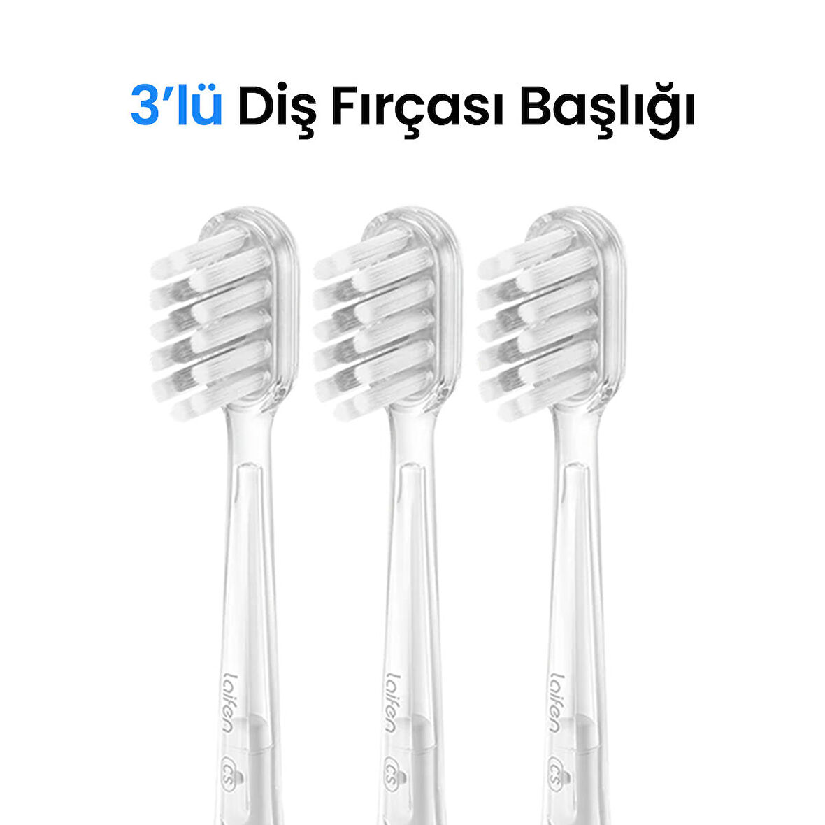 Laifen Beyaz 3'lü Diş Fırçası Başlığı