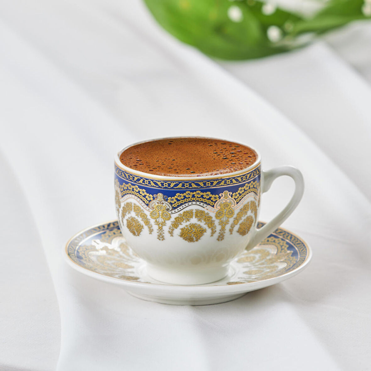 Karaca Zen Mavi 12 Parça 6 Kişilik Porselen Kahve Fincan Takımı - 90 ml