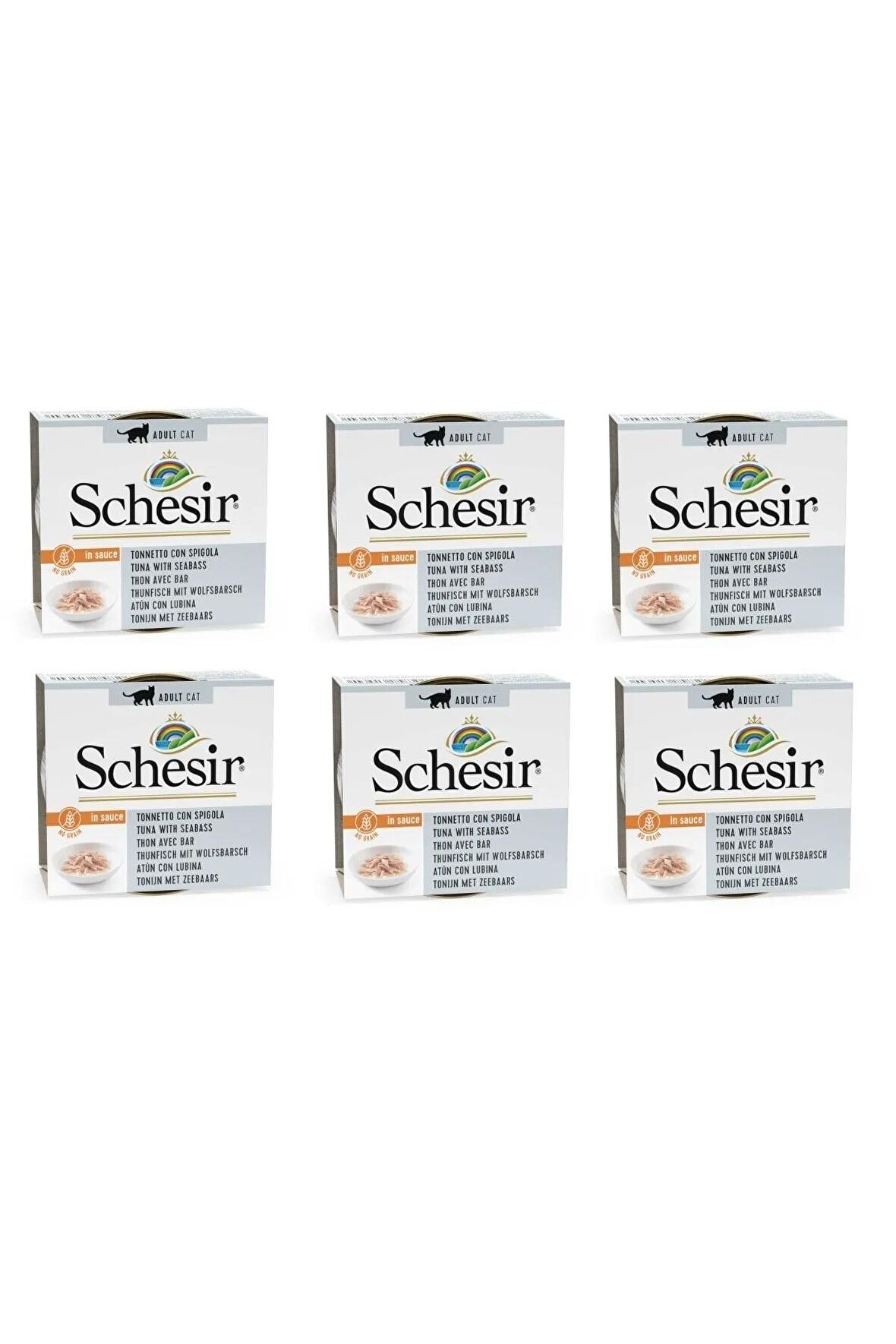 Schesir Soslu Ton Balıklı Çipuralı Kedi Konservesi 70 Gr X 6 Adet