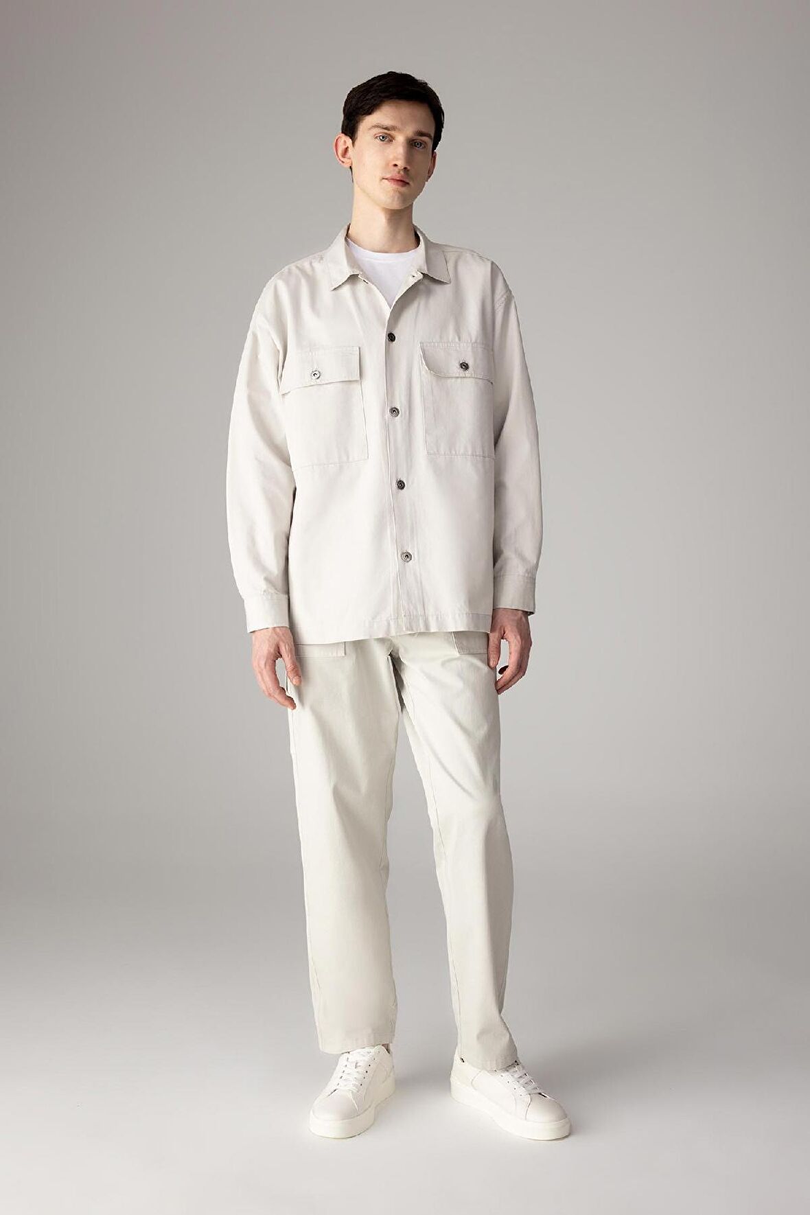 DeFacto Yazlık Gabardin Pantolon Straight Fit Bol Rahat Kesim Cepli Düz Paça B4089AX24SPGR368