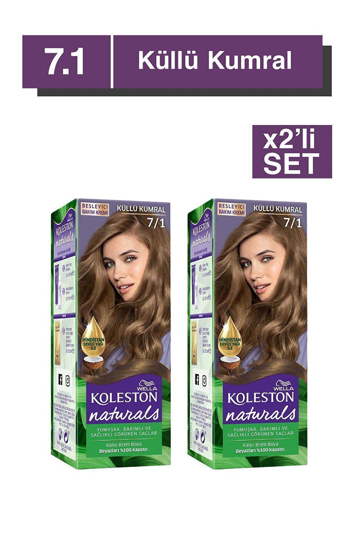 Koleston Naturals Saç Boyası 7/1 Küllü Kumral x2'li Set