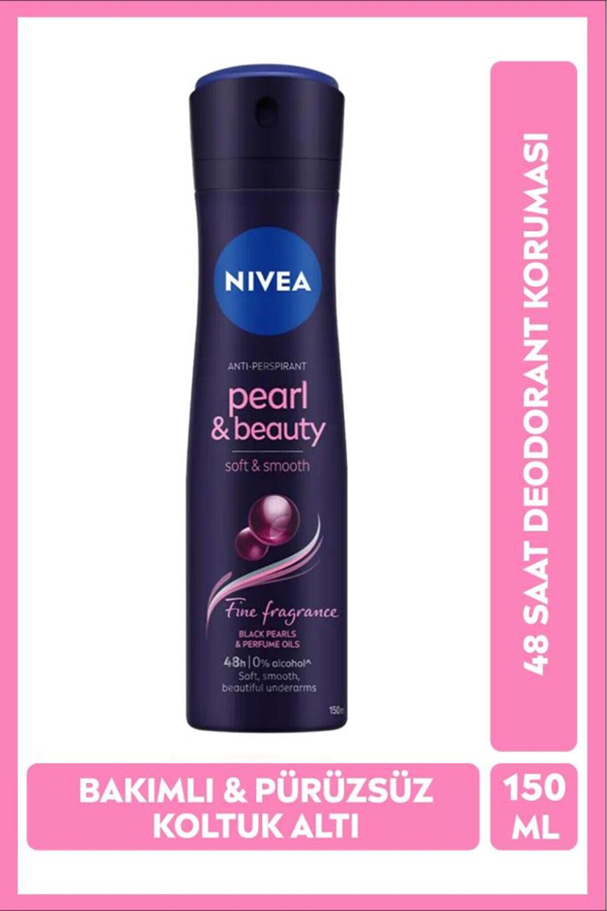 Nivea Kadın Sprey Deodorant Pearl&Beauty Fine Fragrance 150ml, Ter Kokusuna Karşı 48 Saat Etkili