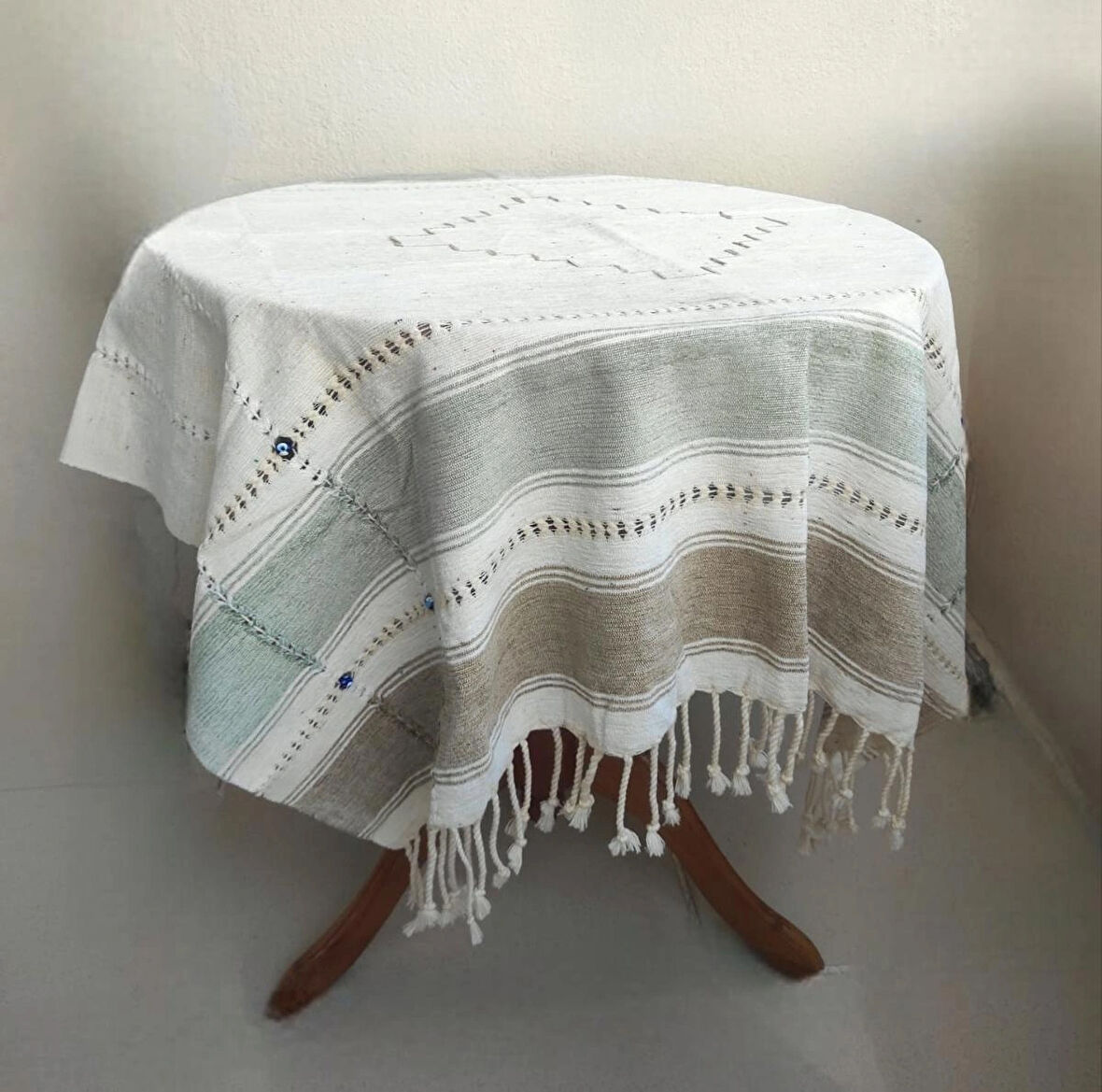 El Tezgahı Dokuma %100 El işçiligi 90x90 cm Otantik Masa Örtüsü