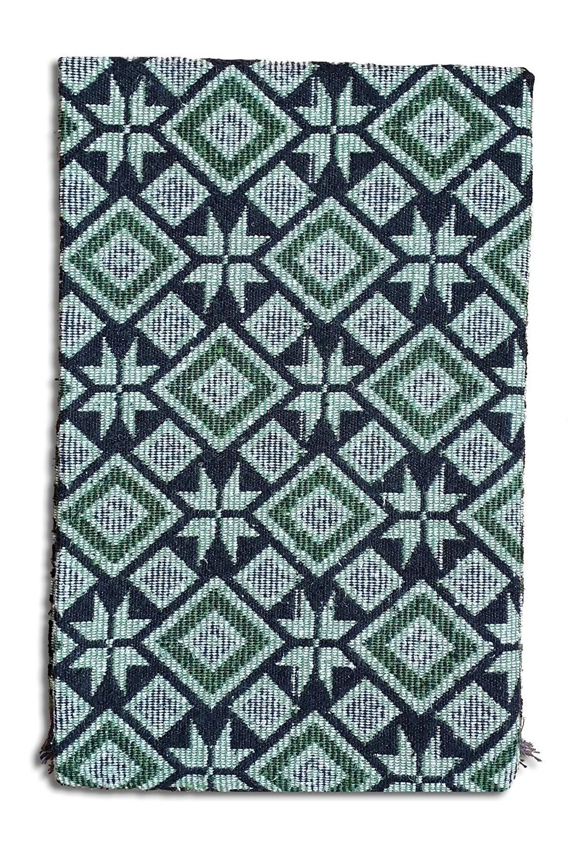 Makine Dokuması Baklava Desenli Büyük Kilim, Yeşil