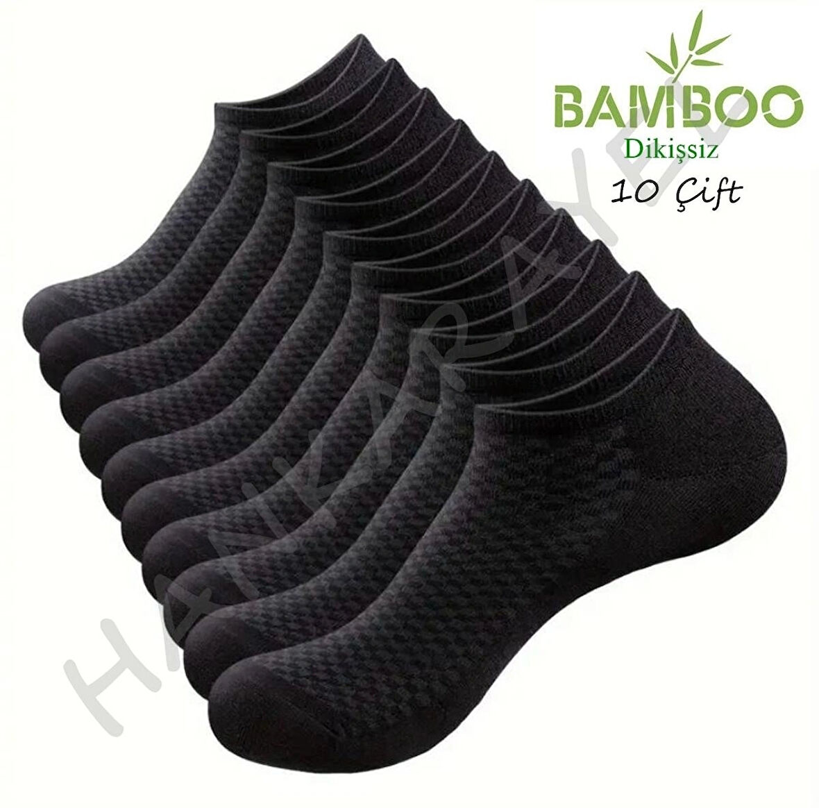 Unisex Bambu Dikişsiz Patik Çorap 10'Çift