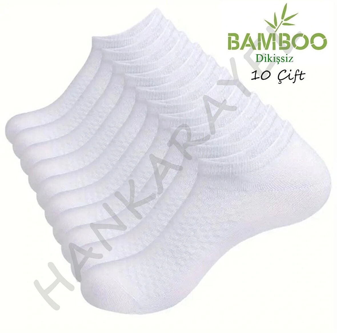 Unisex Bambu Dikişsiz Patik Çorap 10'Çift