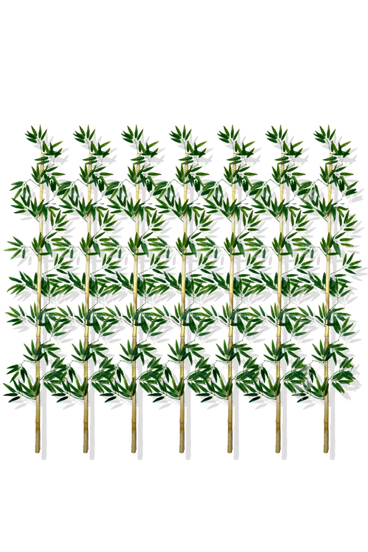 Yapay Yoğun Yapraklı 200 Cm 7 Adet Dekoratif Bambu Çubuğu Islak Doku