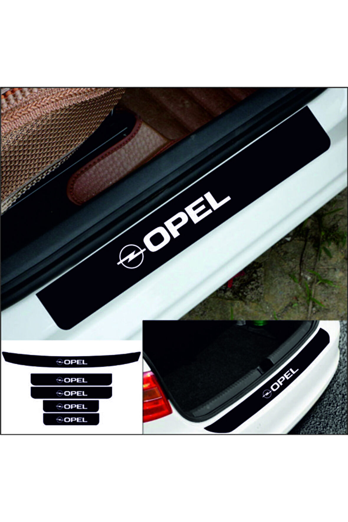 OPEL ASTRA İÇİN ÖZEL YENİ UYUMLU AKSESUAR OTO BAGAJ VE KAPI EŞİĞİ ÖZEL YENİ STİCKER SET PİANO BLACK
