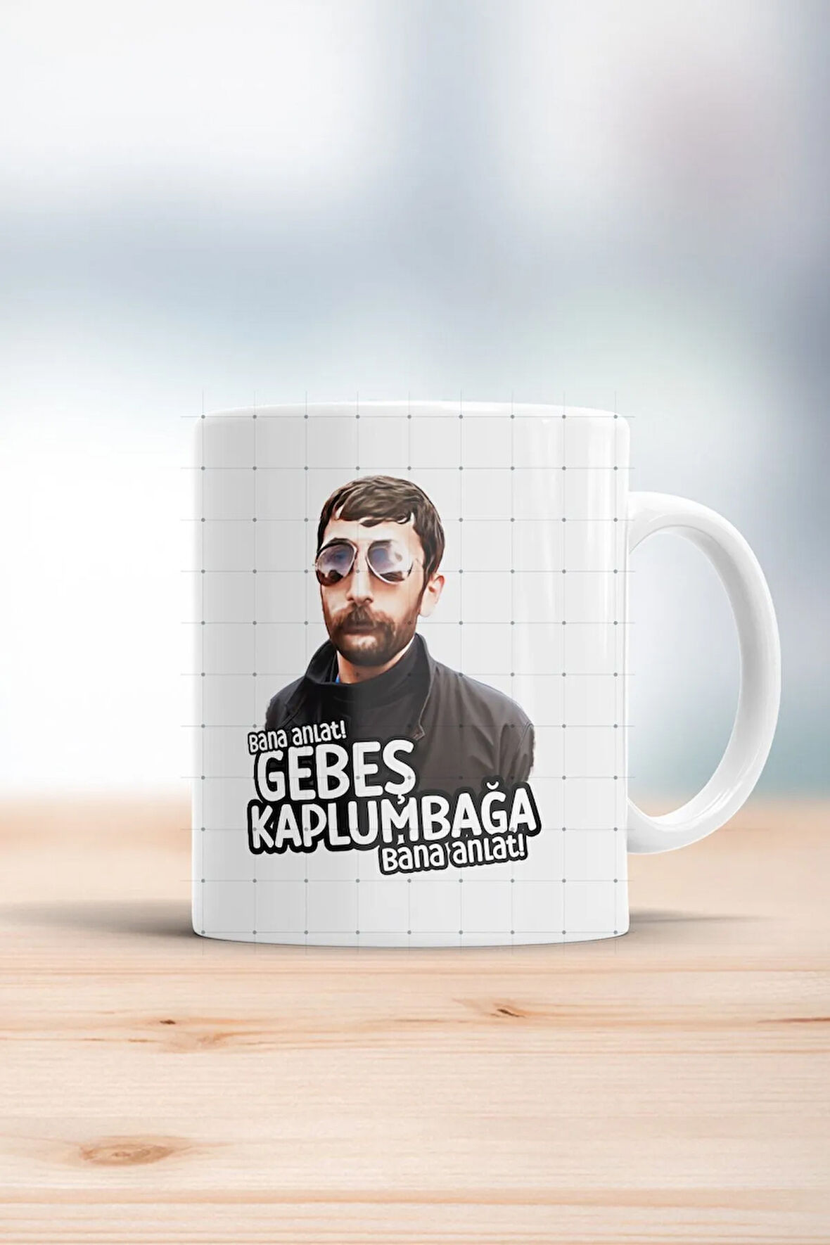 Gebeş Kaplumbağa Baskılı Kupa Bardak