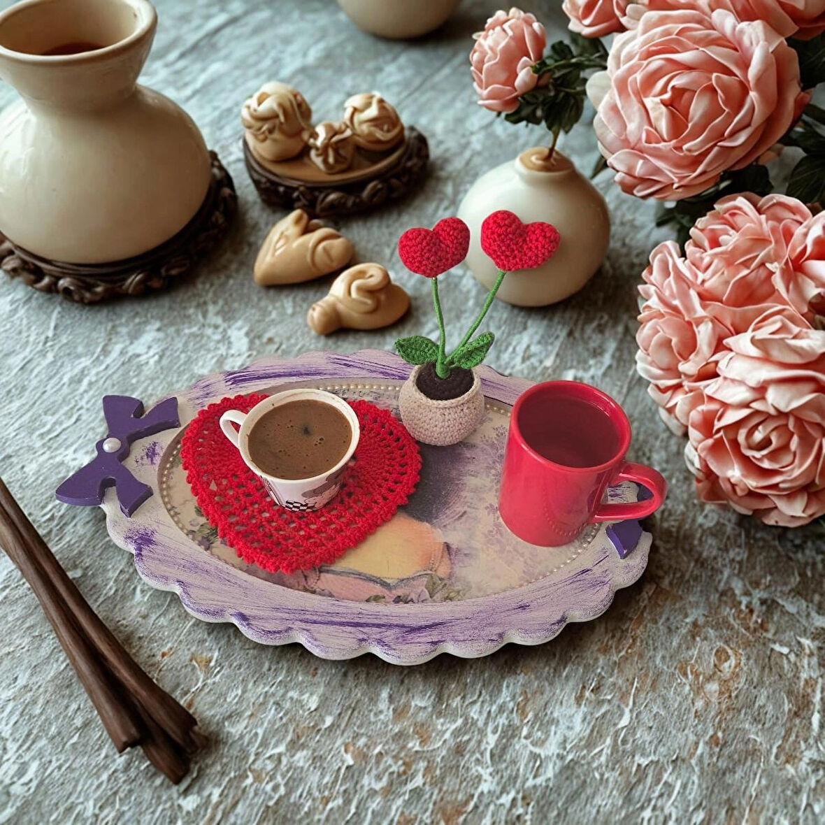 Kalp Bardak Altlığı