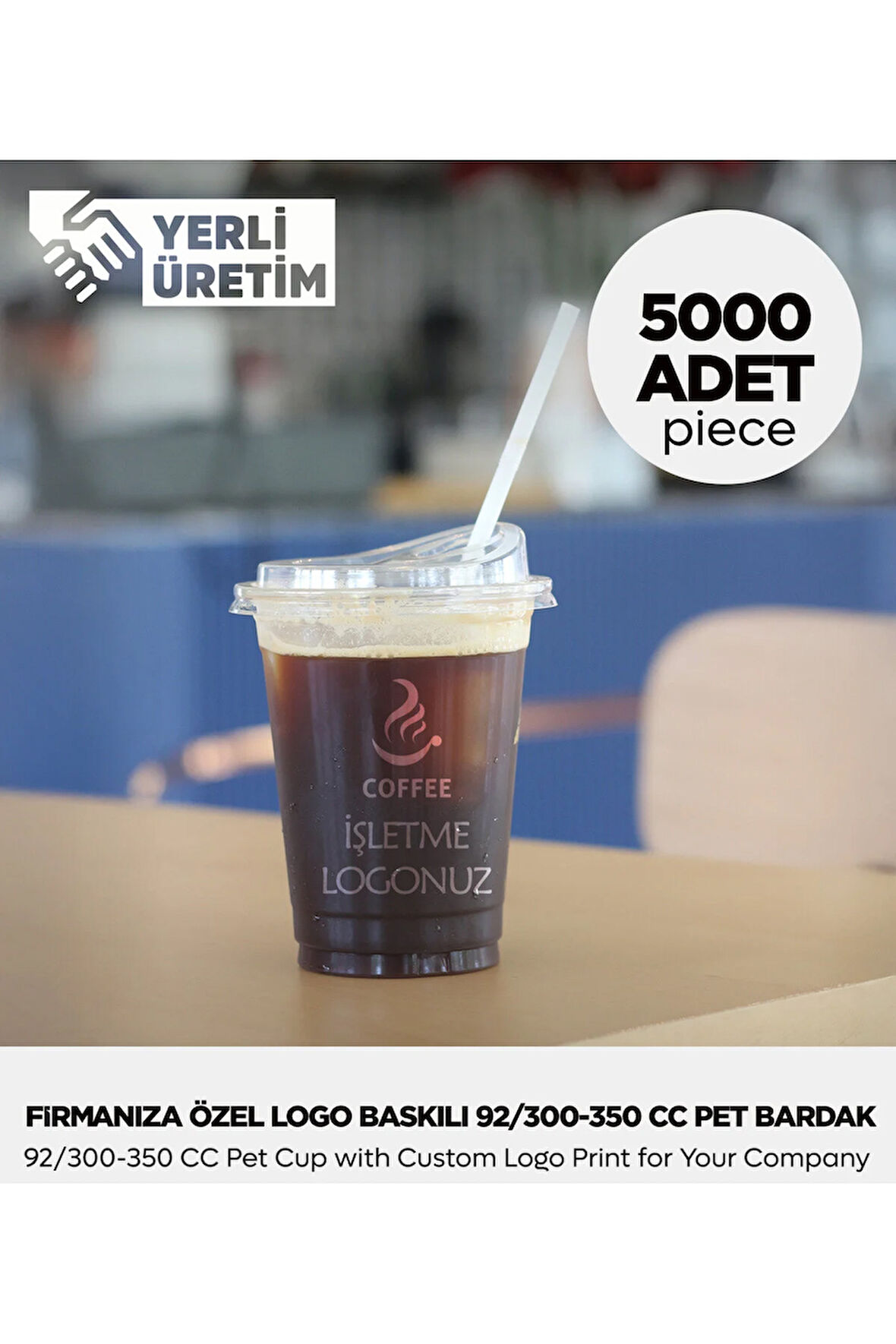 Firmanıza Özel Tek Renk Tek Yön Logo Baskılı 92/300-350 CC Pet Bardak - 5.000 Adet