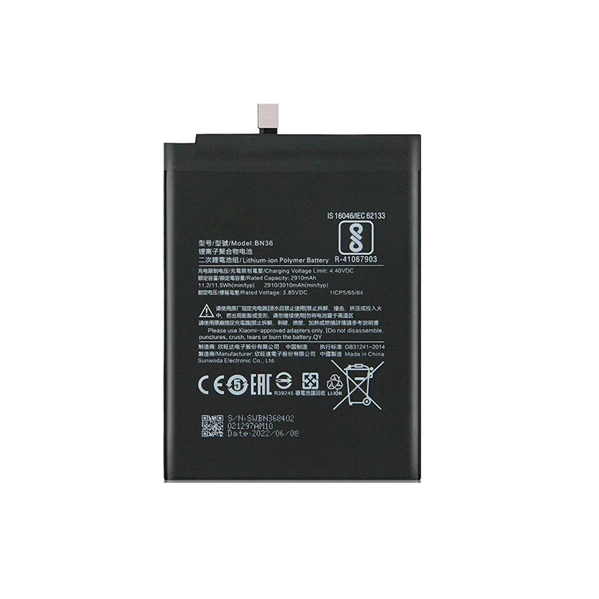  Xiaomi Mi A2 Lite BN47 ile Uyumlu İthal Pil