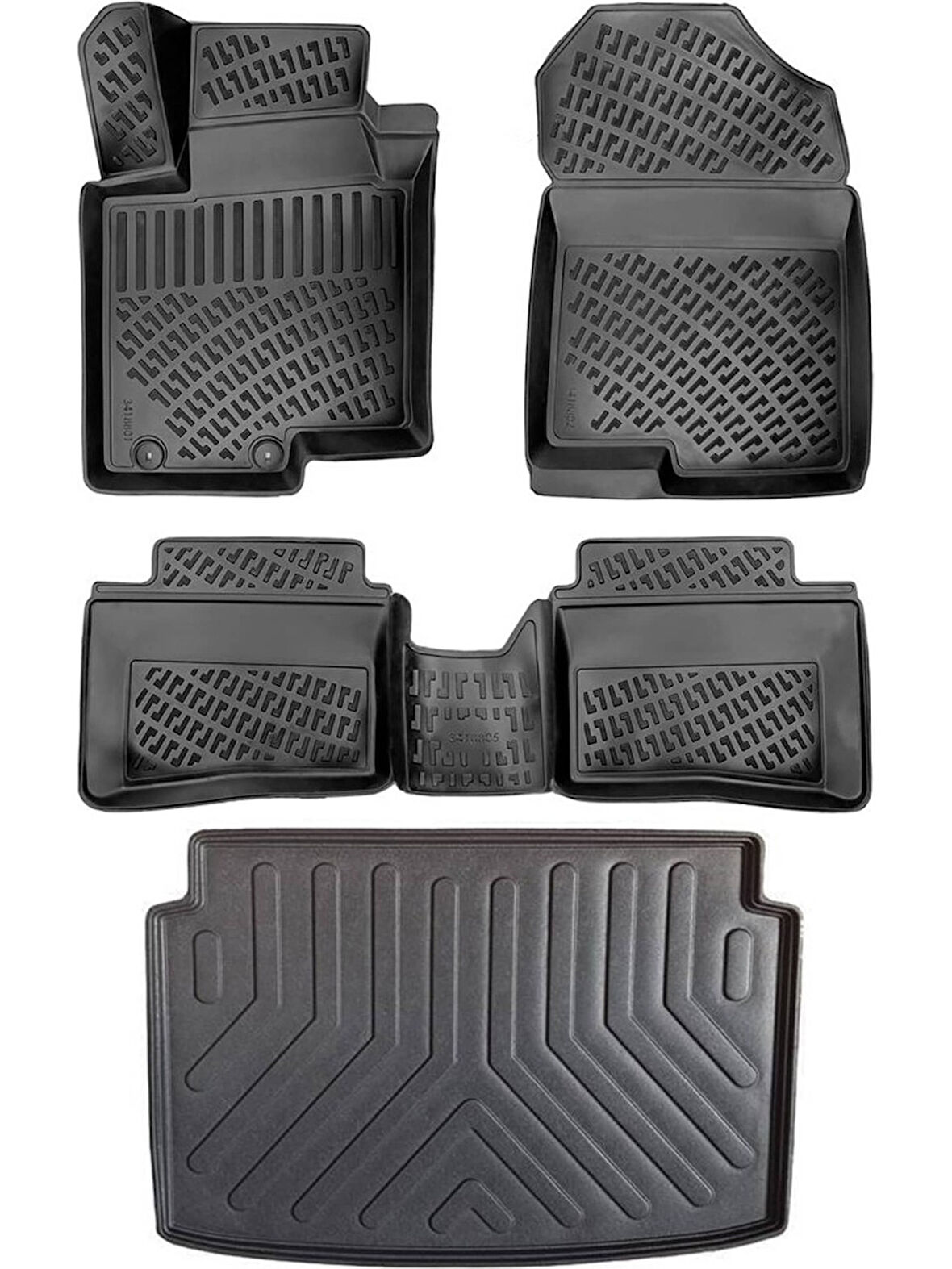 Rizline Hyundai Bayon 2021 Sonrası 3D Havuzlu Paspas+Bagaj Havuzu