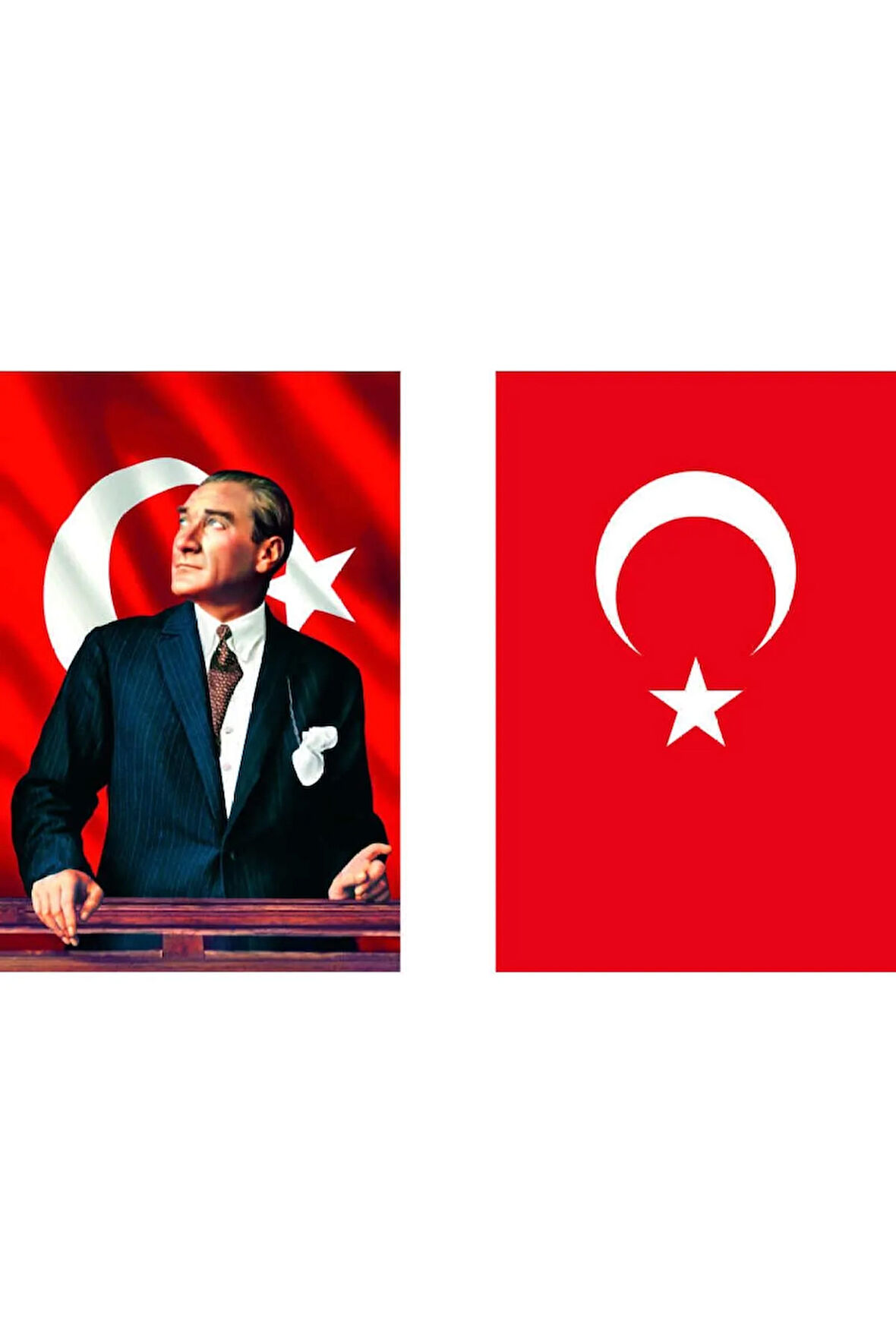 Atatürk Resmi Ve Türk Bayrağı Set 2'li 200x300 Cm