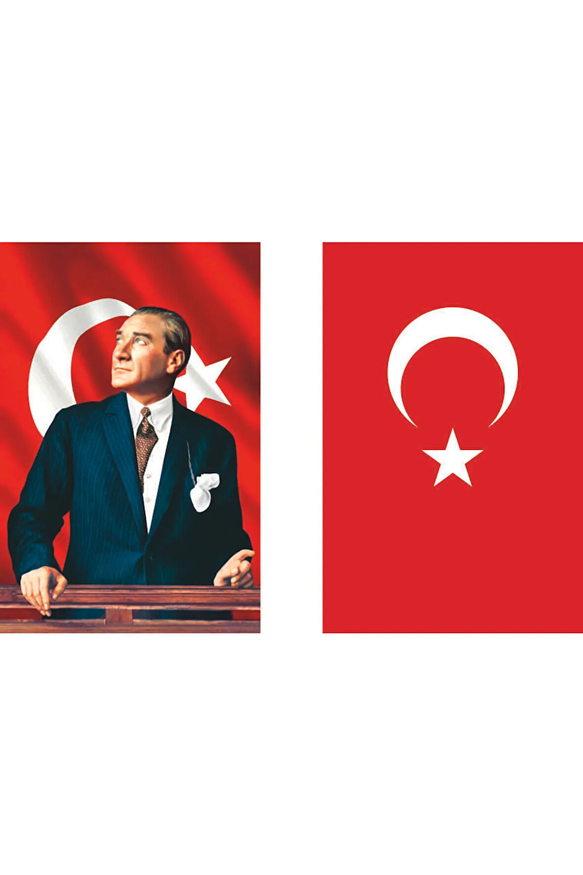 Atatürk Ve Türk Bayrağı Ikili Set 50x75cm