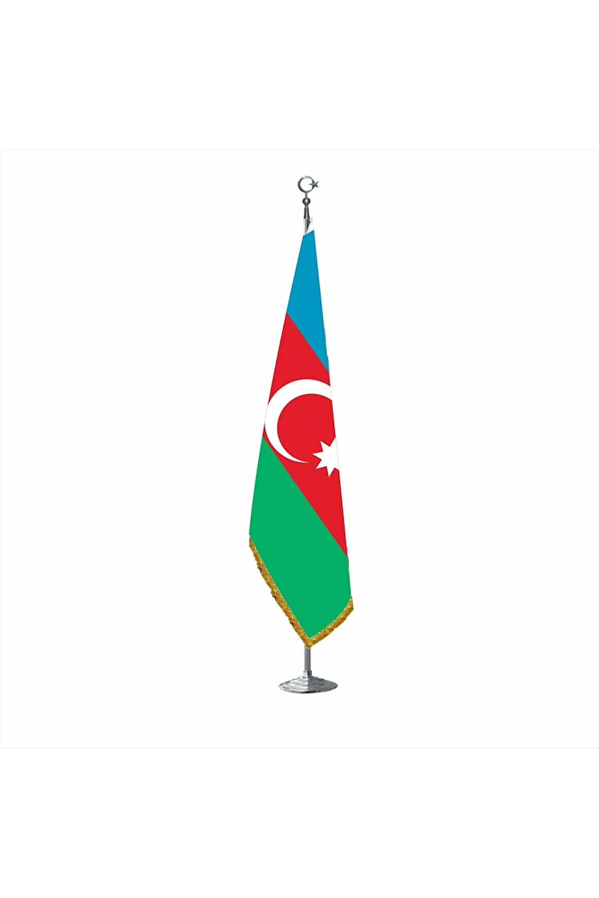 Azerbaycan Makam Telalı Bayrak Krom Direkli