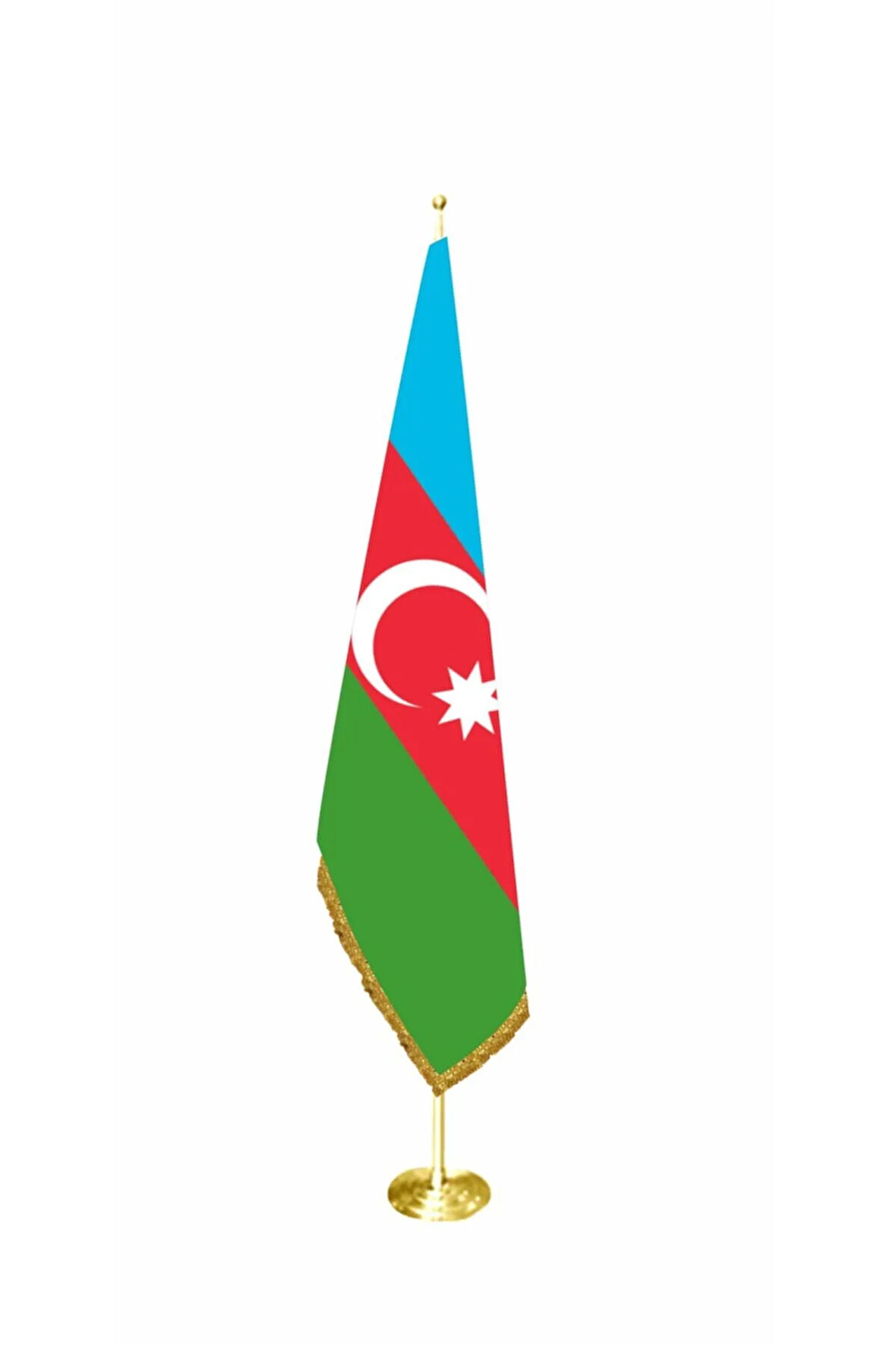 Azerbaycan Makam Telalı Bayrak Pirinç Direkli