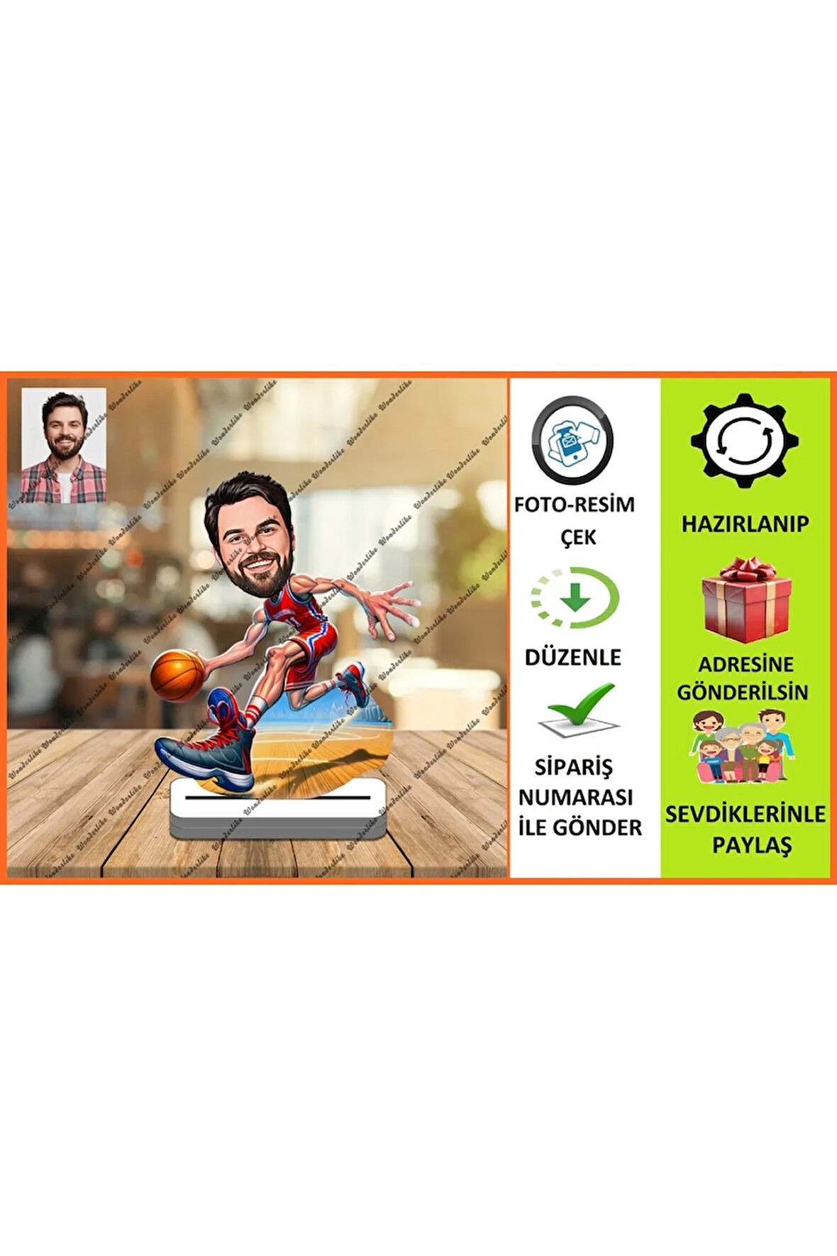 Basketbolcu Karikatür Biblo,Sevgiliye Hediye,Doğum Günü Hediyesi