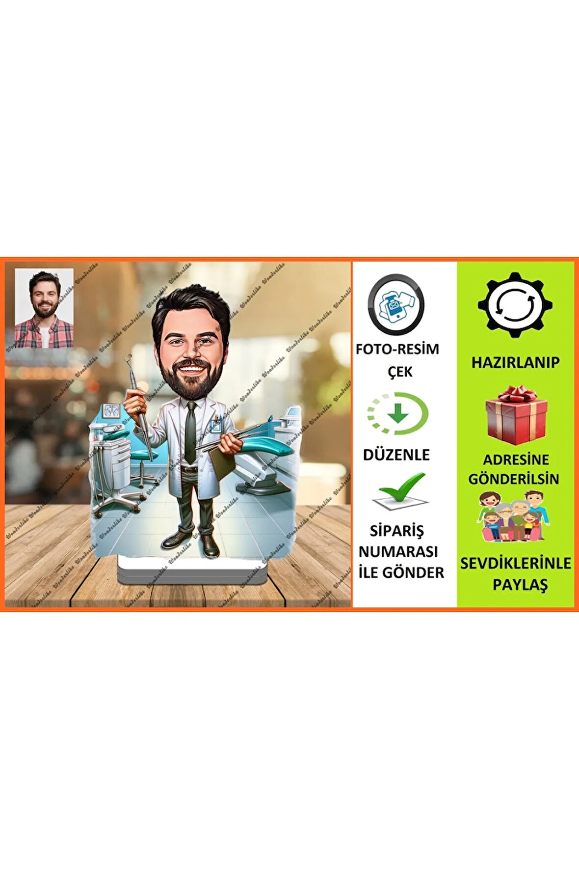 Diş Doktoru Karikatür Biblo,Sevgiliye Hediye,Doğum Günü Hediyesi