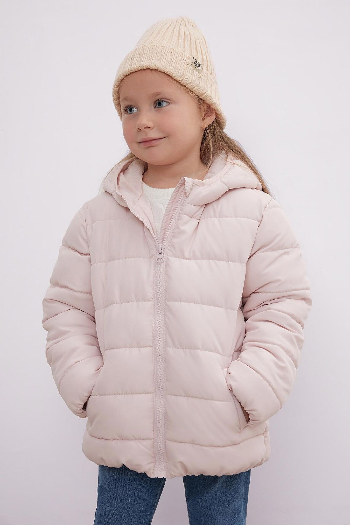 DeFacto Kız Bebek Kapüşonlu Şişme Mont C5317A524AUPN364