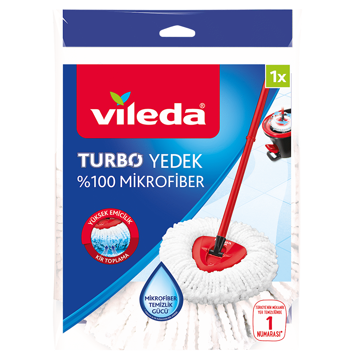 Vileda Turbo Üçgen Başlık Mikrofiber Yedek Paspas 