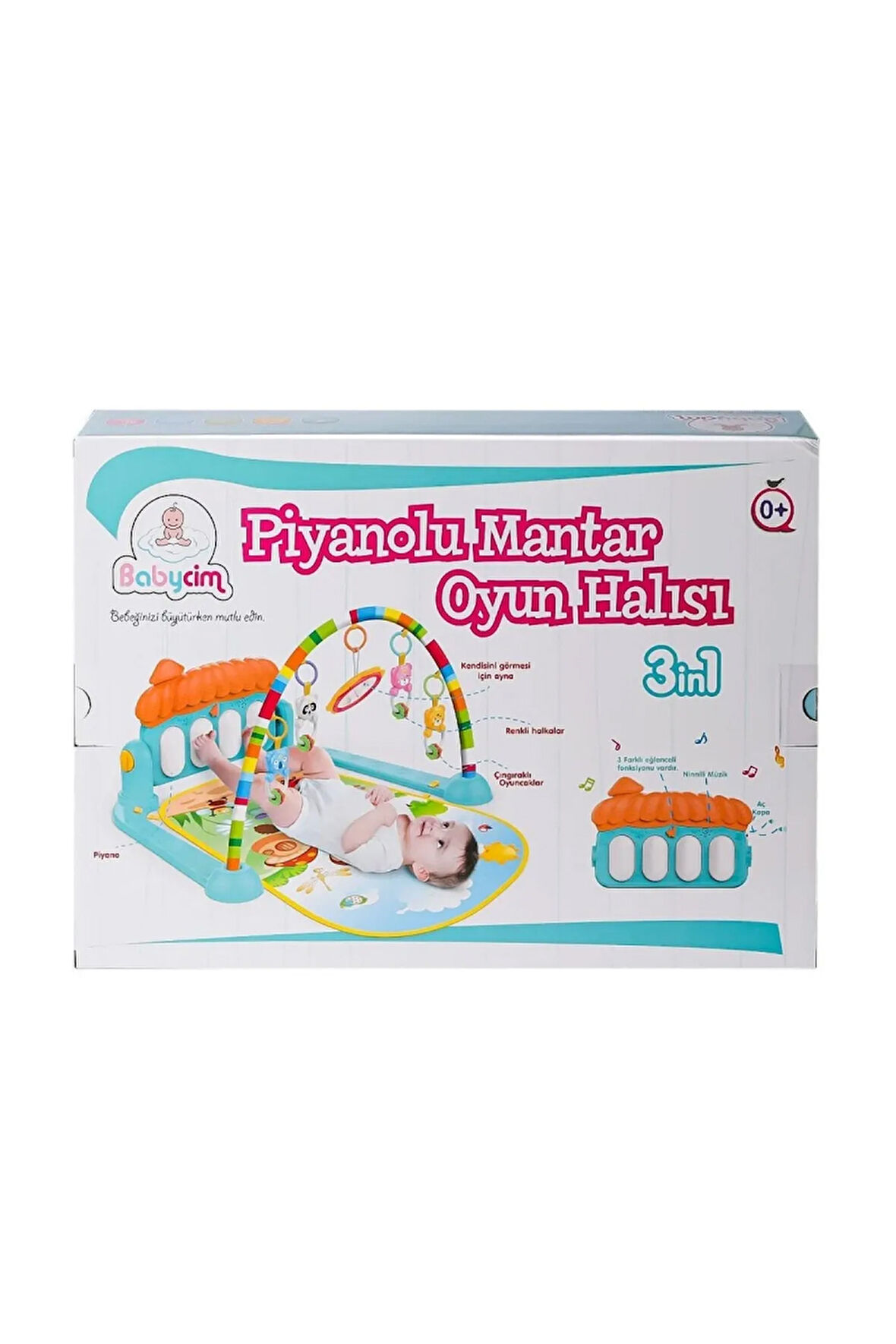 Toys Babycim Sevimli Piyanolu Sesli Işıklı Aynalı Oyun Halısı