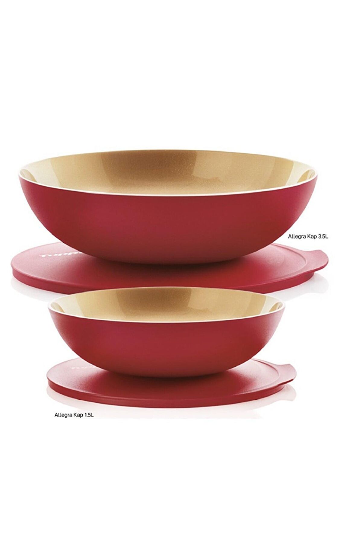 Tupperware Berrak Kırmızı Gold 1.5 Lt Ve 3.5 Lt Set