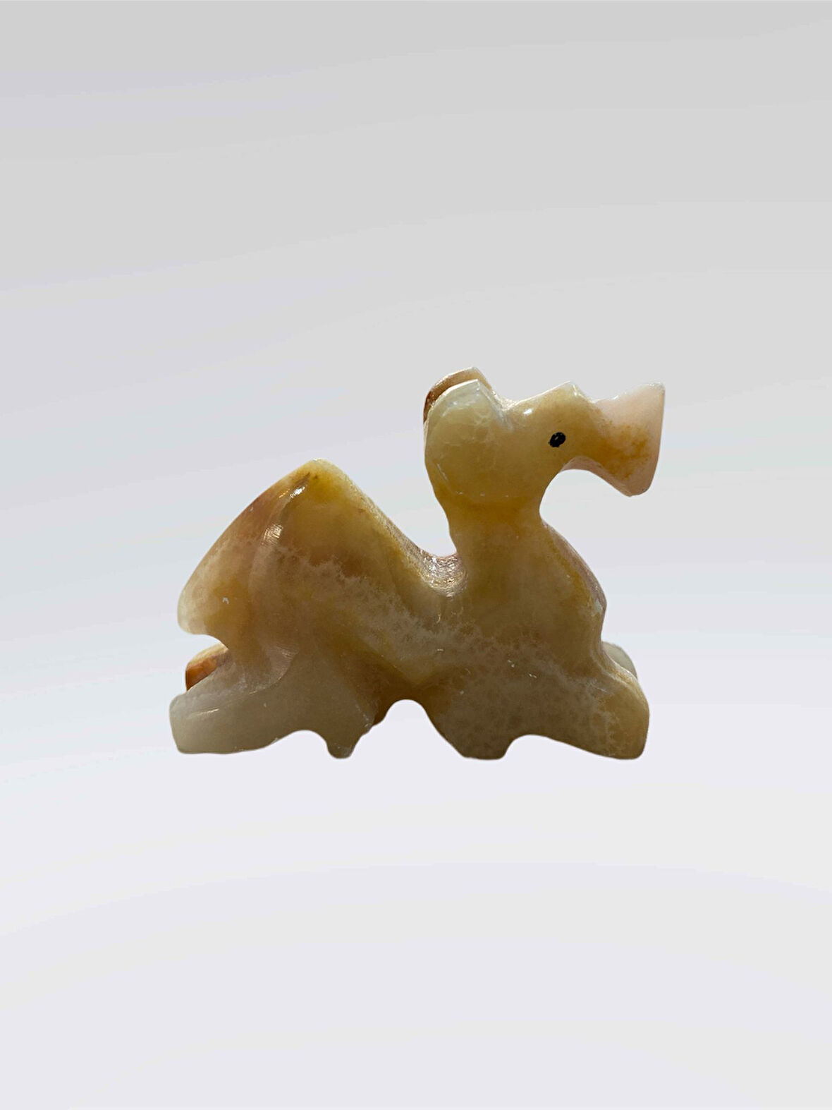 Doğal Oniks Deve Biblo | Sabır, Bereket ve Dayanıklılığın Sembolü | El Oyması Dekoratif Taş Figür (5,5 cm x 3,5 cm)
