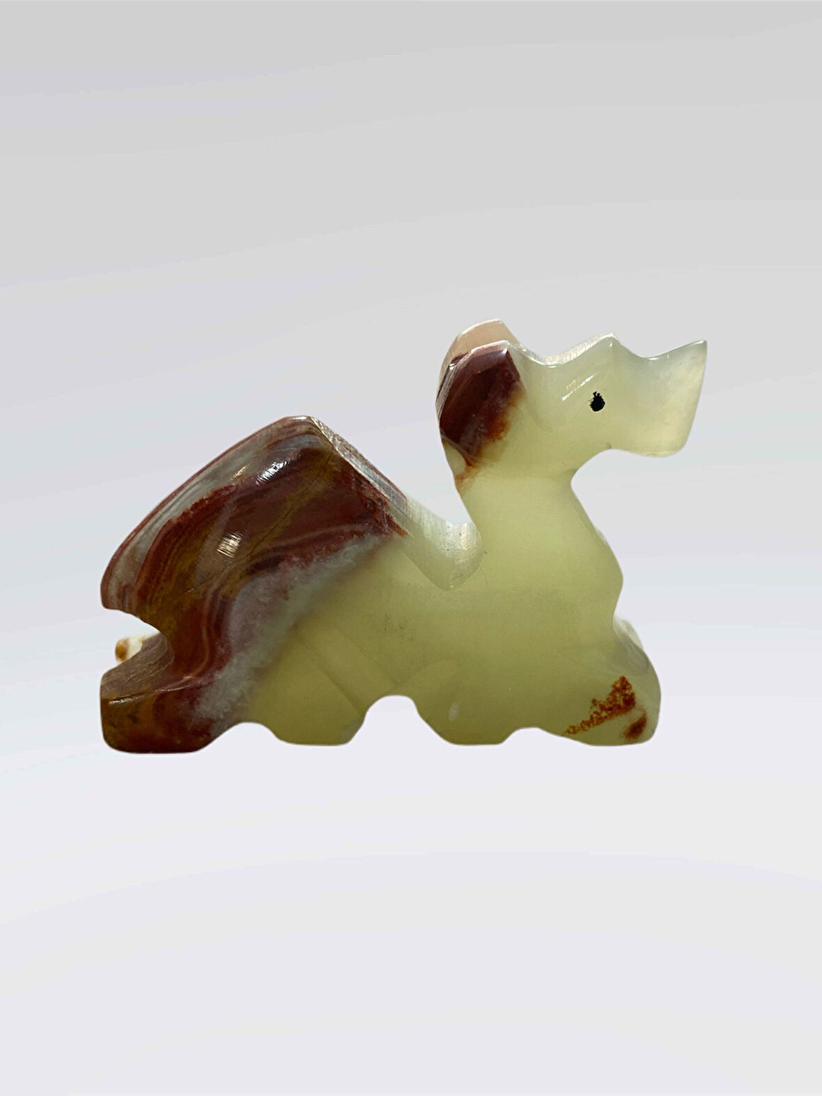 Doğal Oniks Deve Biblo | Sabır, Bereket ve Dayanıklılığın Sembolü | El Oyması Dekoratif Taş Figür (5,5 cm x 3,5 cm)