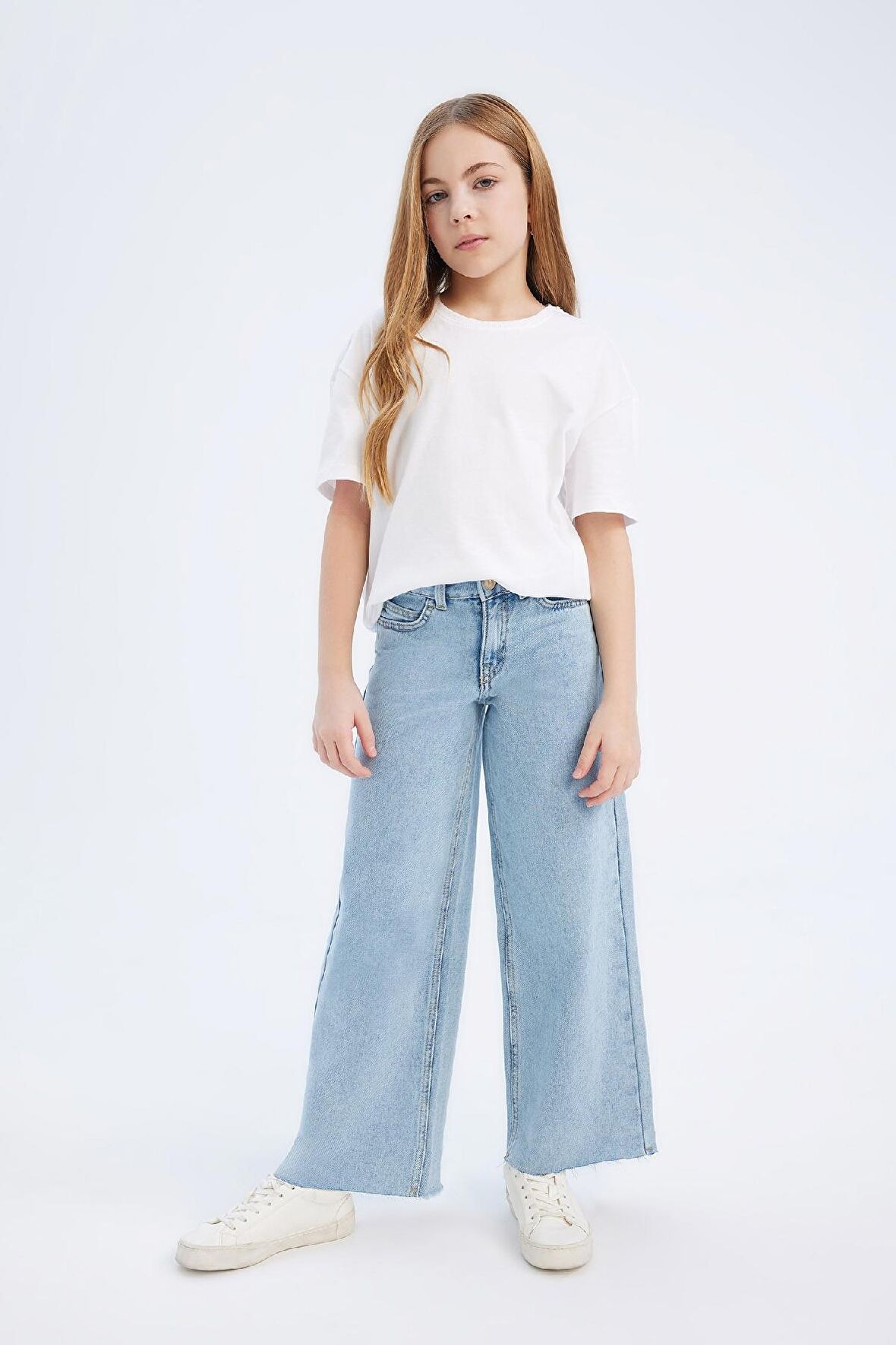 Kız Çocuk Wide Leg Geniş Paça Jean Pantolon