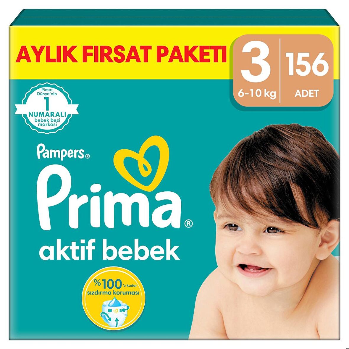 Prima Bebek Bezi Aktif Bebek 3 Beden 156'lı Aylık Fırsat Paketi