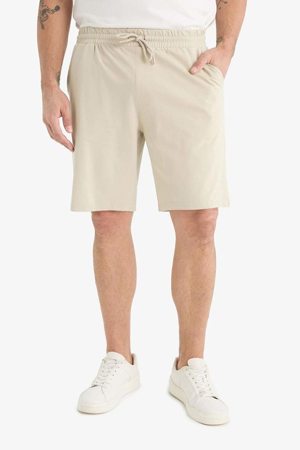 DeFacto Slim Fit Dar Kesim Cepli Pamuklu Basic Düz Bermuda Şort W1105AZ25SPBG735