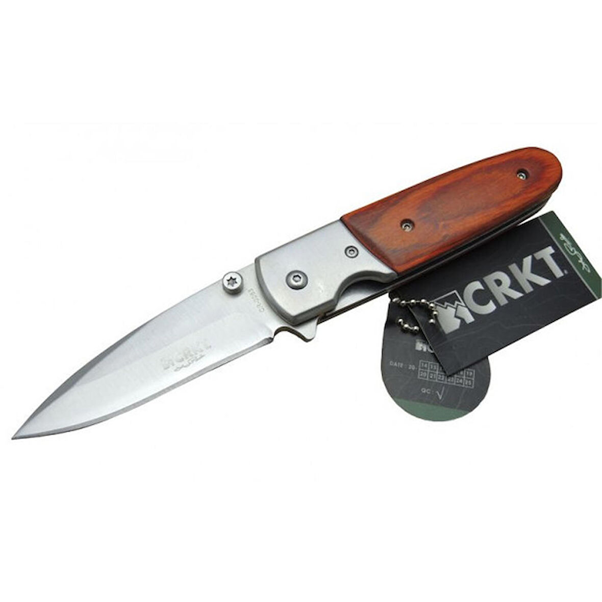 CRKT Ahşap Saplı Cep Çakısı CR-0083RD-18 CM