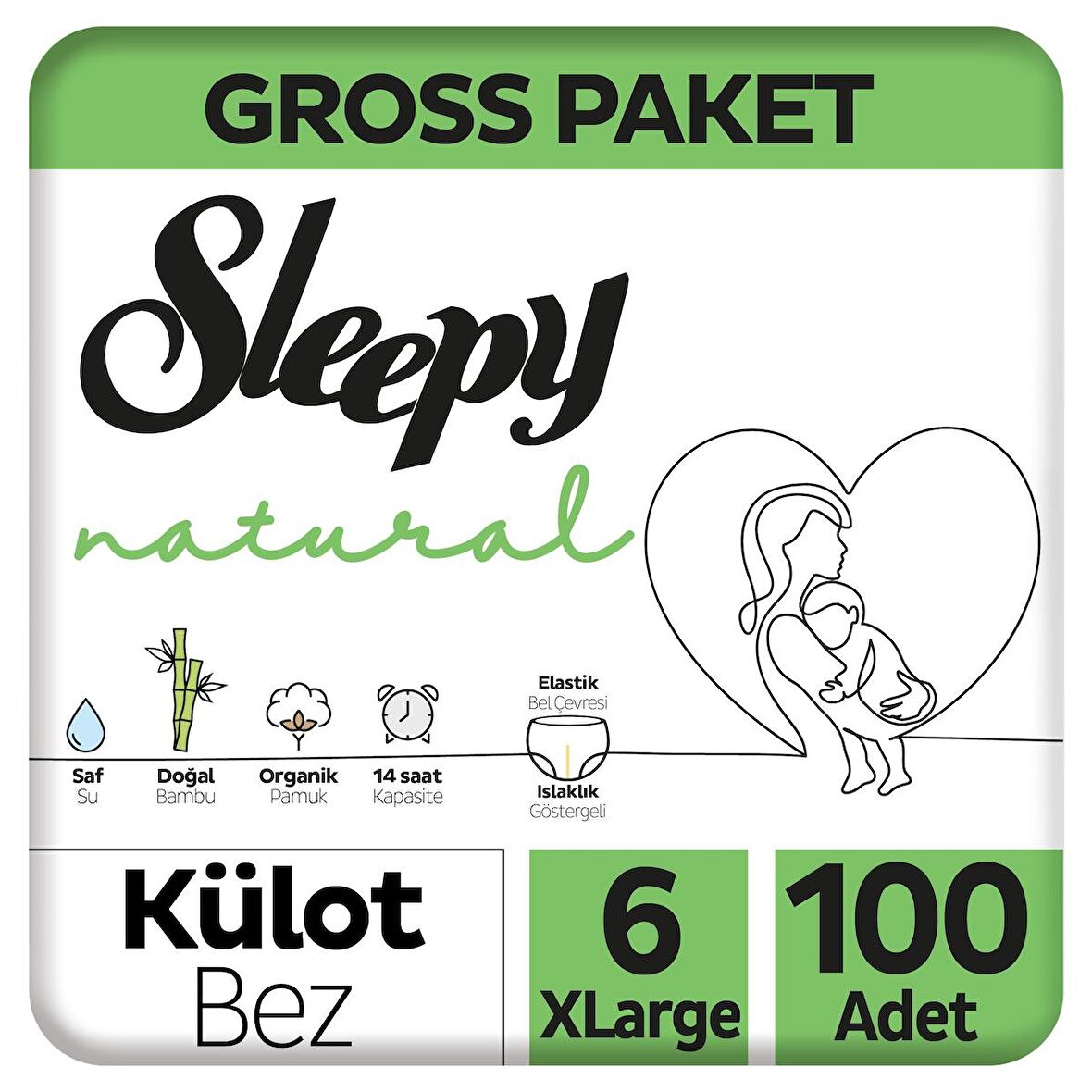 Sleepy Natural Gross Paket Külot Bez 6 Numara Xlarge 100 Adet