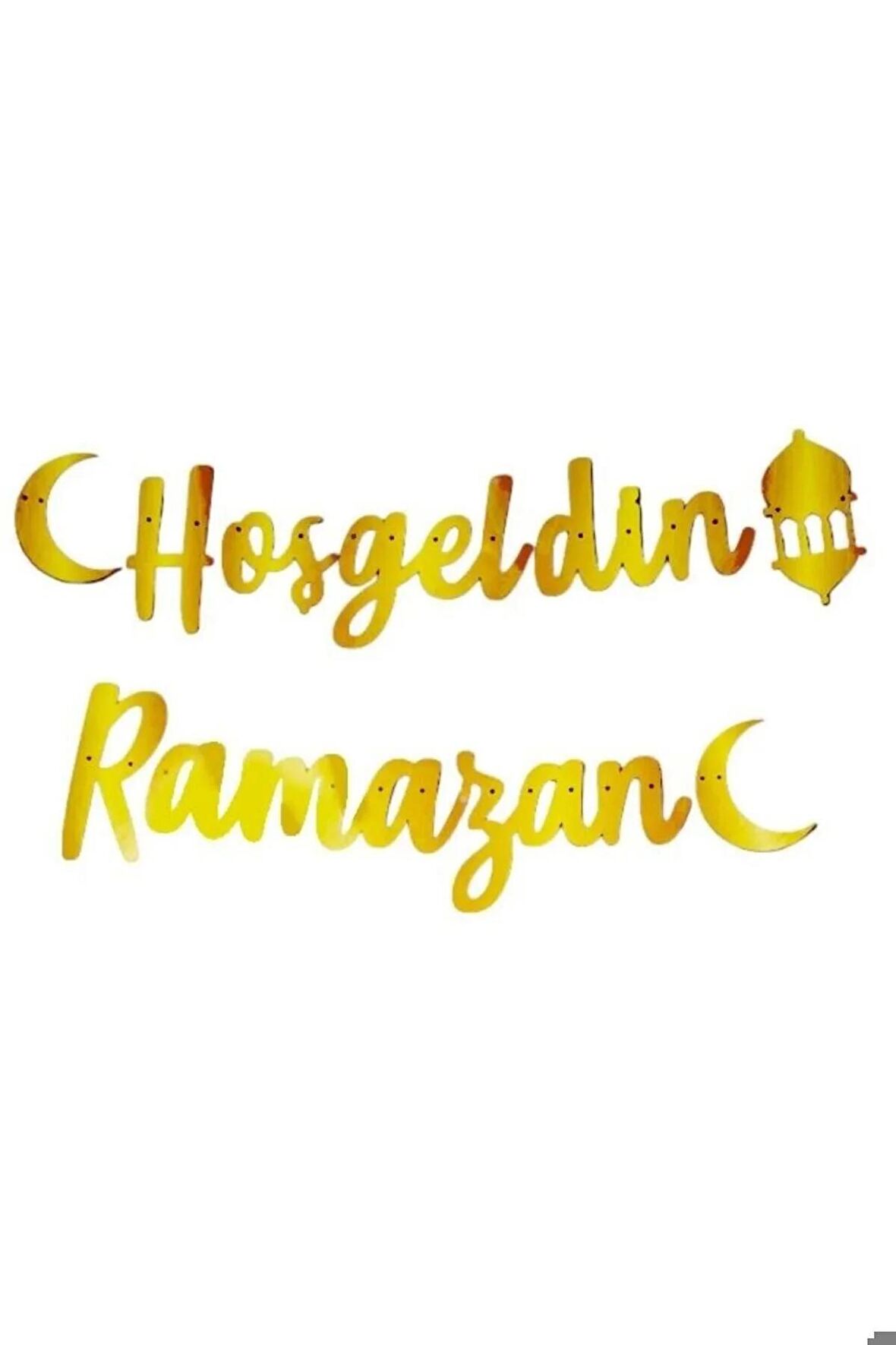 Hoşgeldin Ramazan Kaligrafi Banner Uzar Yazı Gold